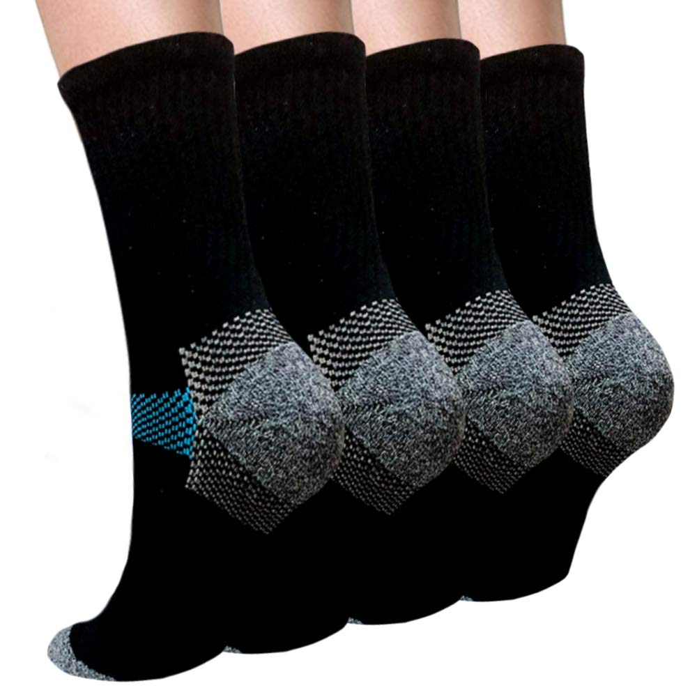 Iseasoo Compression Socks for Women & Men - Circulation Support, Plantar Fasciitis Relief, Athletic Running Crew Socks - Perfect for Workouts, Travel & Recovery