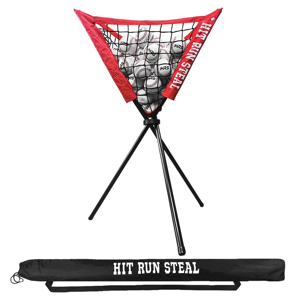 Portable Baseball & Softball Ball Caddy Stand with Carry Bag - Quick Setup Practice Equipment Holds Full Buckets of Baseballs or Softballs - Perfect for Pitching, Batting Practice & Team Training - Ideal for Backyard, Field & Baseball/Softball Training Sessions