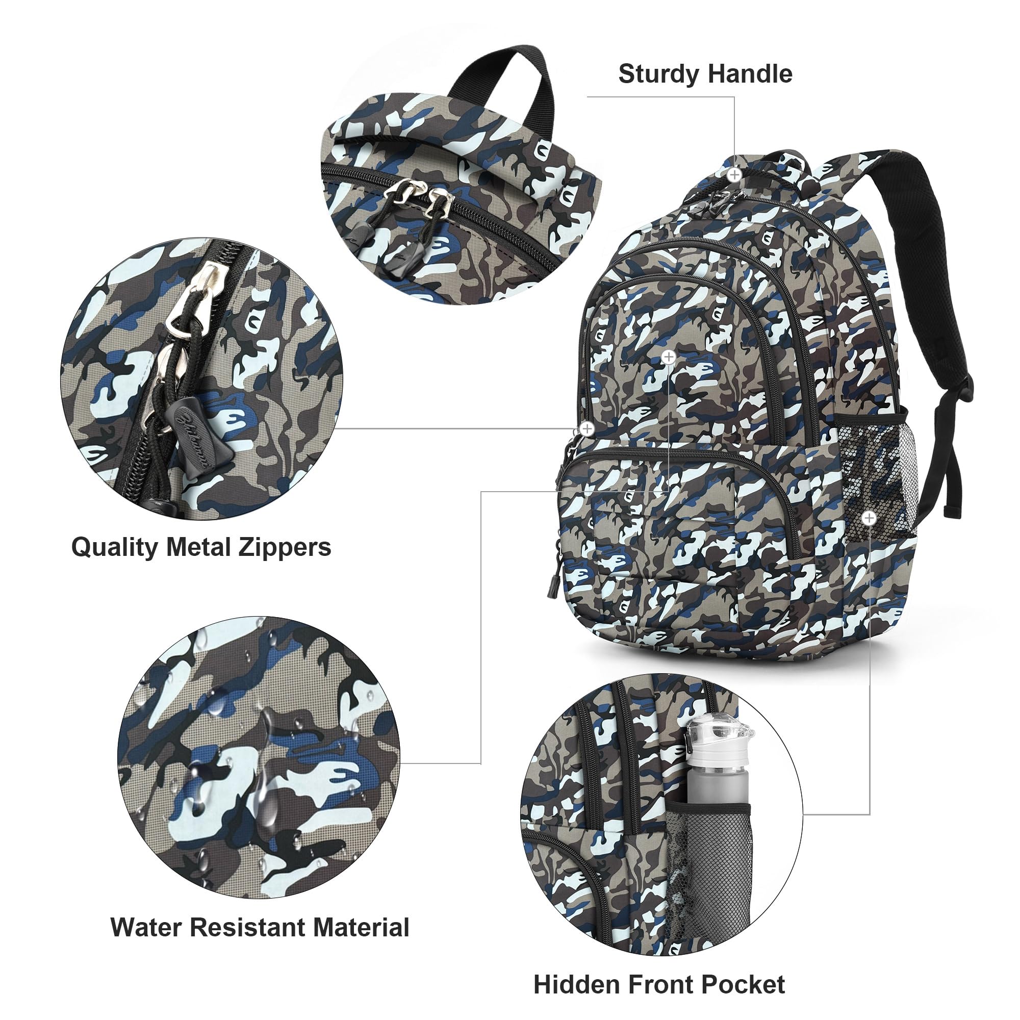 Rickyh Style Lightweight Durable Waterproof Backpack for Elementary Students - Perfect for School, Travel & Outdoor Adventures