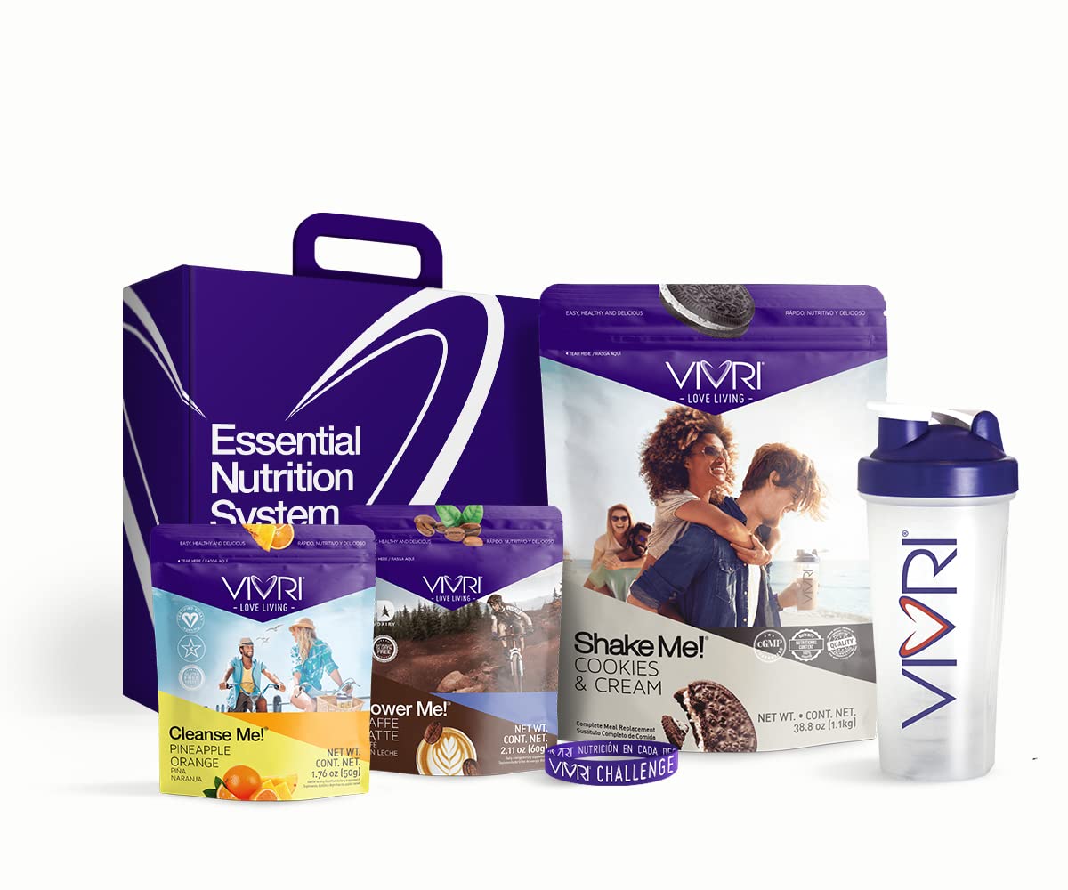 VIVRI 10-Day Weight Loss Challenge Kit - Cookies & Cream Protein Powder, Caffe Latte Energy Drink, Vitamin B Complex & Pineapple Orange Detox Cleanse - Meal Replacement Shakes for Workout Recovery & Energy Boost