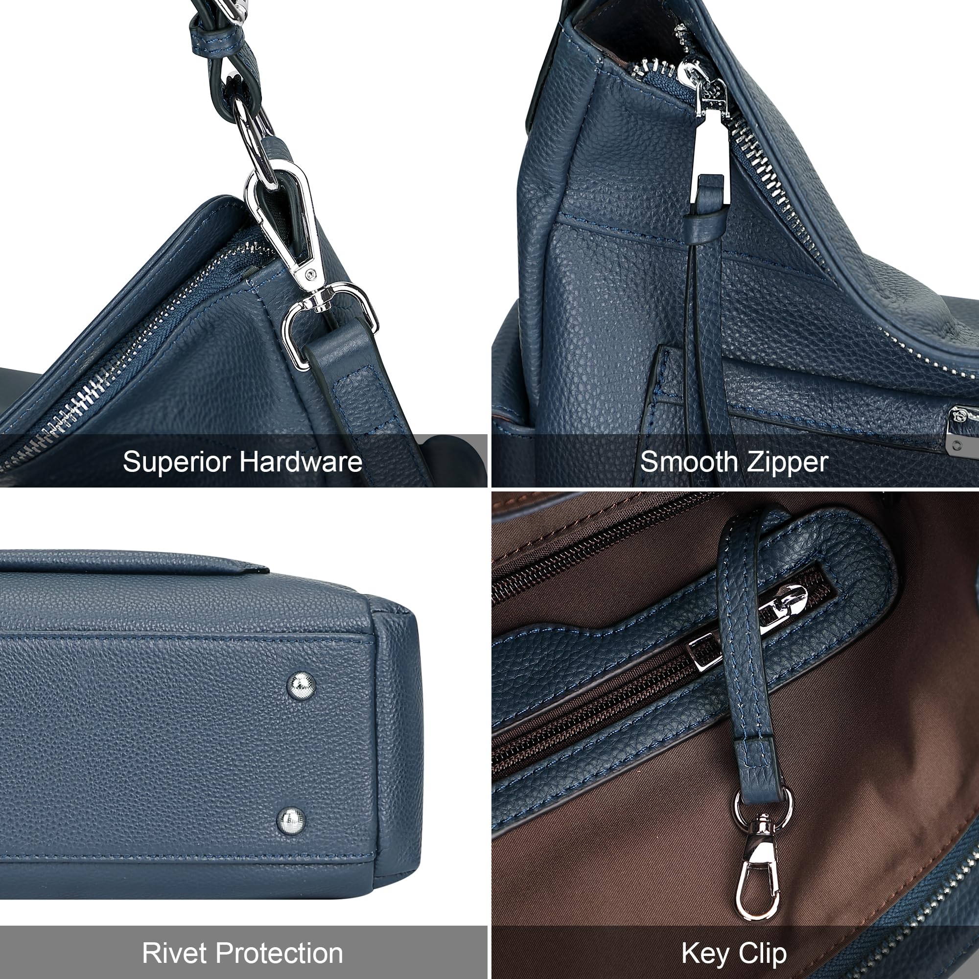 Premium Genuine Leather Hobo Handbags for Women - Stylish Shoulder & Crossbody Purse - Perfect for Work, Travel, and Everyday Use