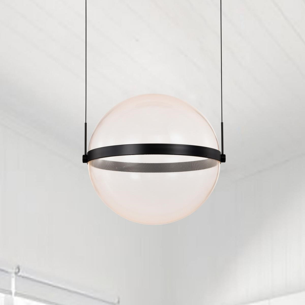 Arvada 20 LED Pendant Light Fixture - Modern Matte Black Hanging Light for Kitchen Island, Dining Room & Bedroom Lighting