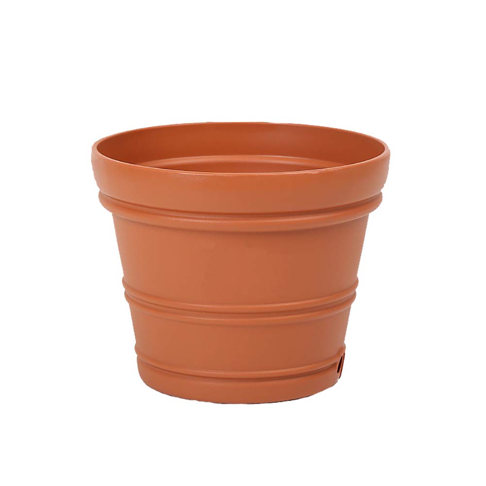 DIABO Plastic Flower Plant Pots with Drainage Trays - Round Decorative Garden Planter for Indoor/Outdoor Plants, Herbs, Violets - Perfect for Home Decor, Gardening & DIY Crafts - Ideal for Windowsills, Balconies & Patios