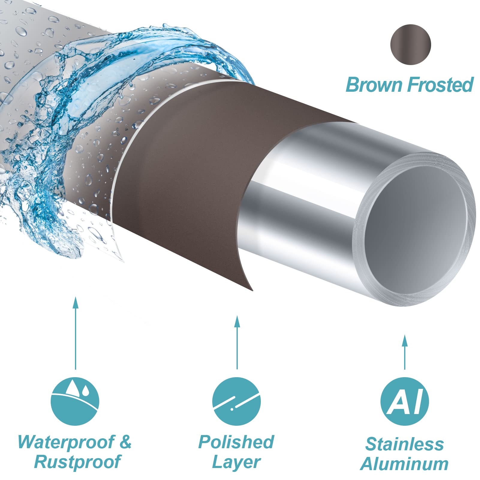 Adjustable Curved Shower Curtain Rod 43-72 Inches - Rustproof Aluminum Bathroom Shower Rod for Bathtub & Stall - Bronze Round Shower Bar | Perfect for Small Bathrooms & Space-Saving Showers