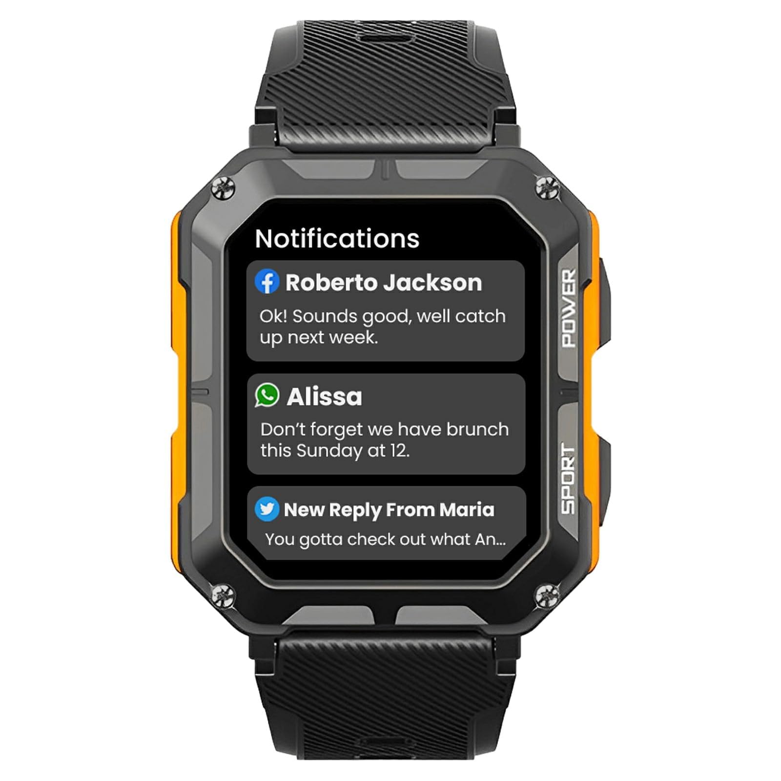 Njord Gear Rugged Smartwatch - IP68 Waterproof, Military Fitness Tracker for Android & iPhone - Outdoor Sports & Hiking