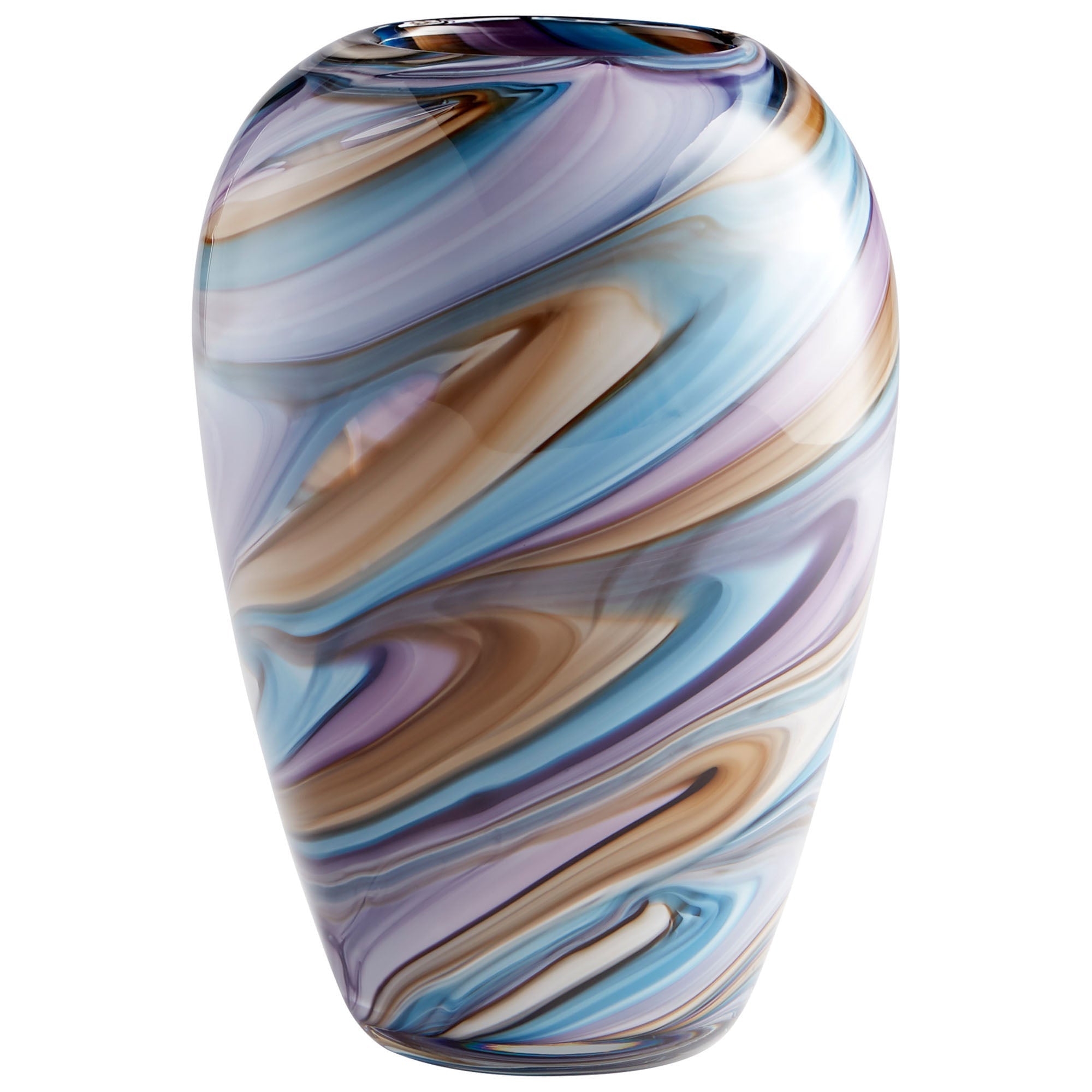 Cyan Design 09523 Borealis Vase - Sky Blue Cafe Swirl Small Glass Vase for Home Decor, Wedding Centerpiece & Floral Arrangements