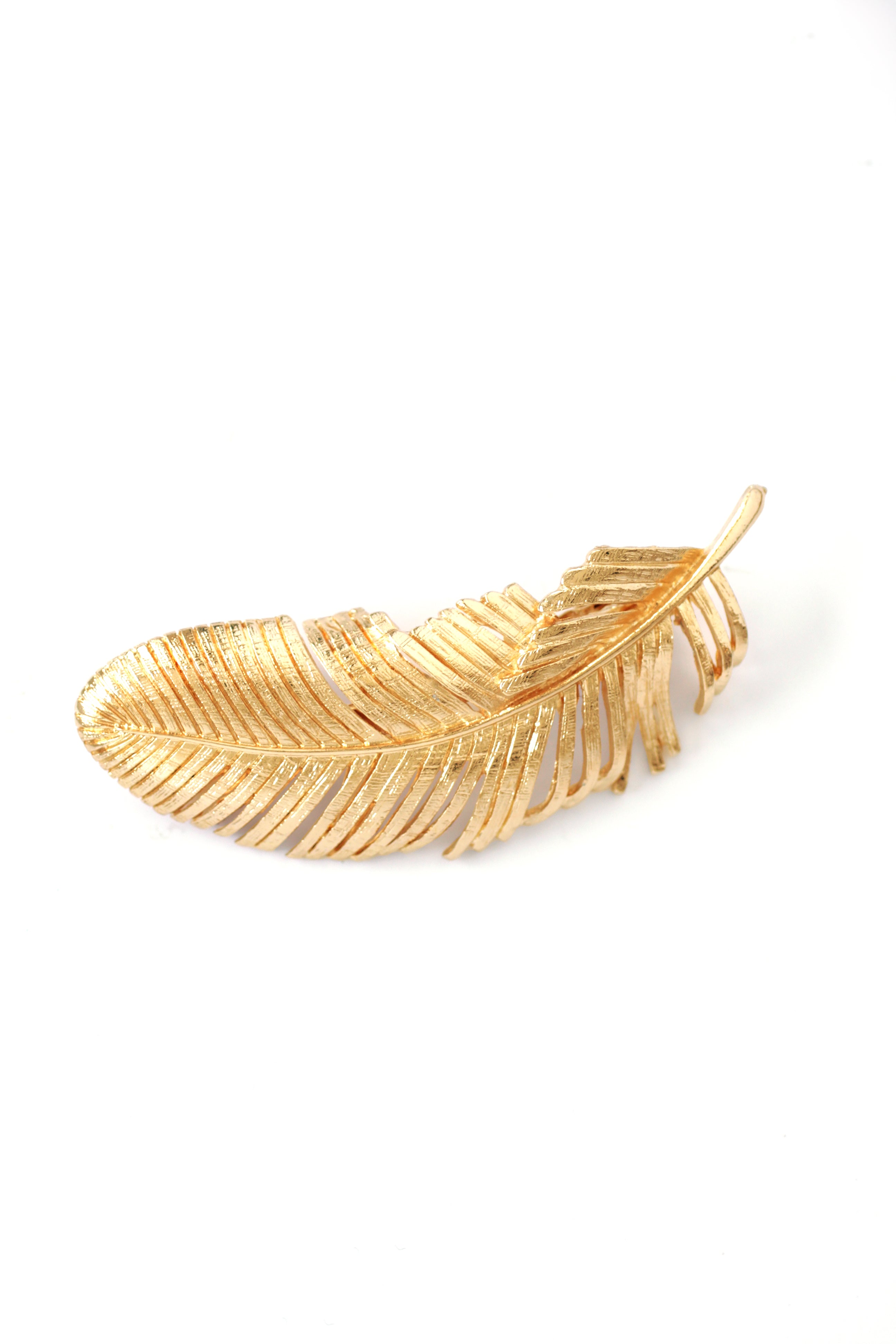 Elegant Gold Feather Hair Clip for Women - Vintage Hair Accessories for Weddings, Parties & Everyday Style