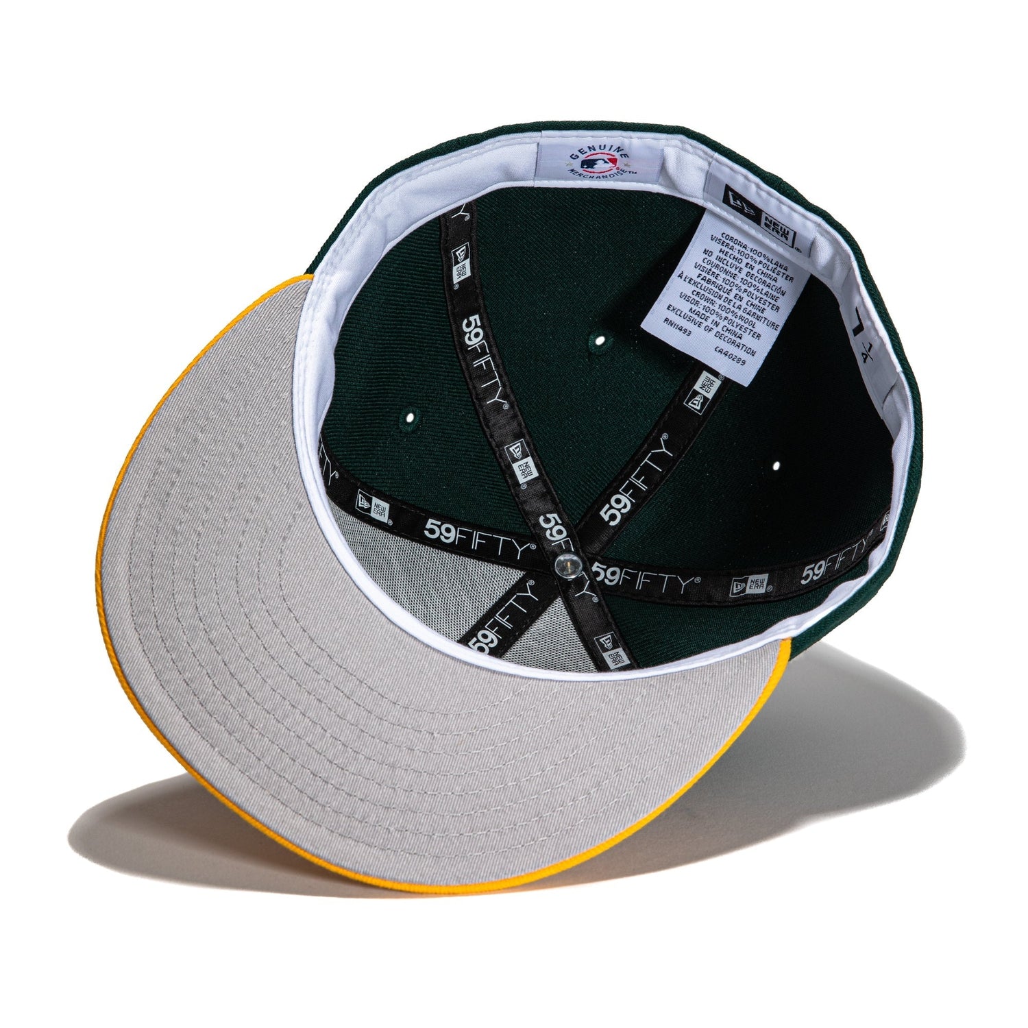 New Era 59Fifty Retro On Field Oakland Athletics Baseball Cap - Green and Gold Adjustable Snapback Hat for Men & Women - Perfect for Baseball Games, Sports Fans, and Streetwear Fashion
