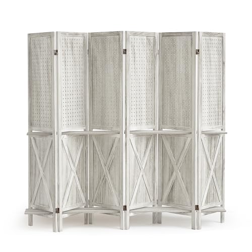 6 Panel With Shelf-white