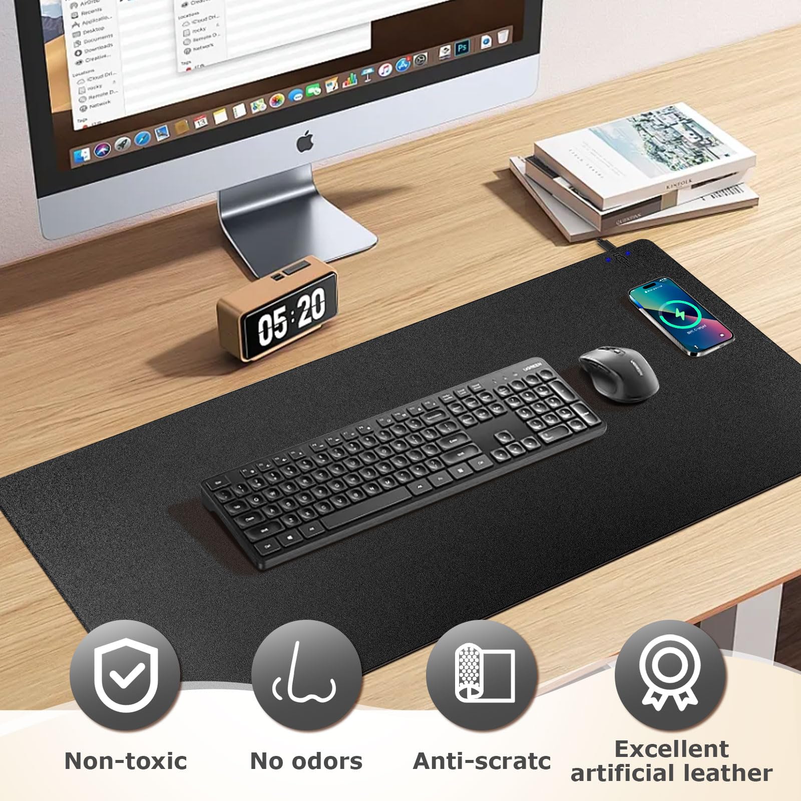 Firelison 2-in-1 Wireless Charging Mouse Pad - 36