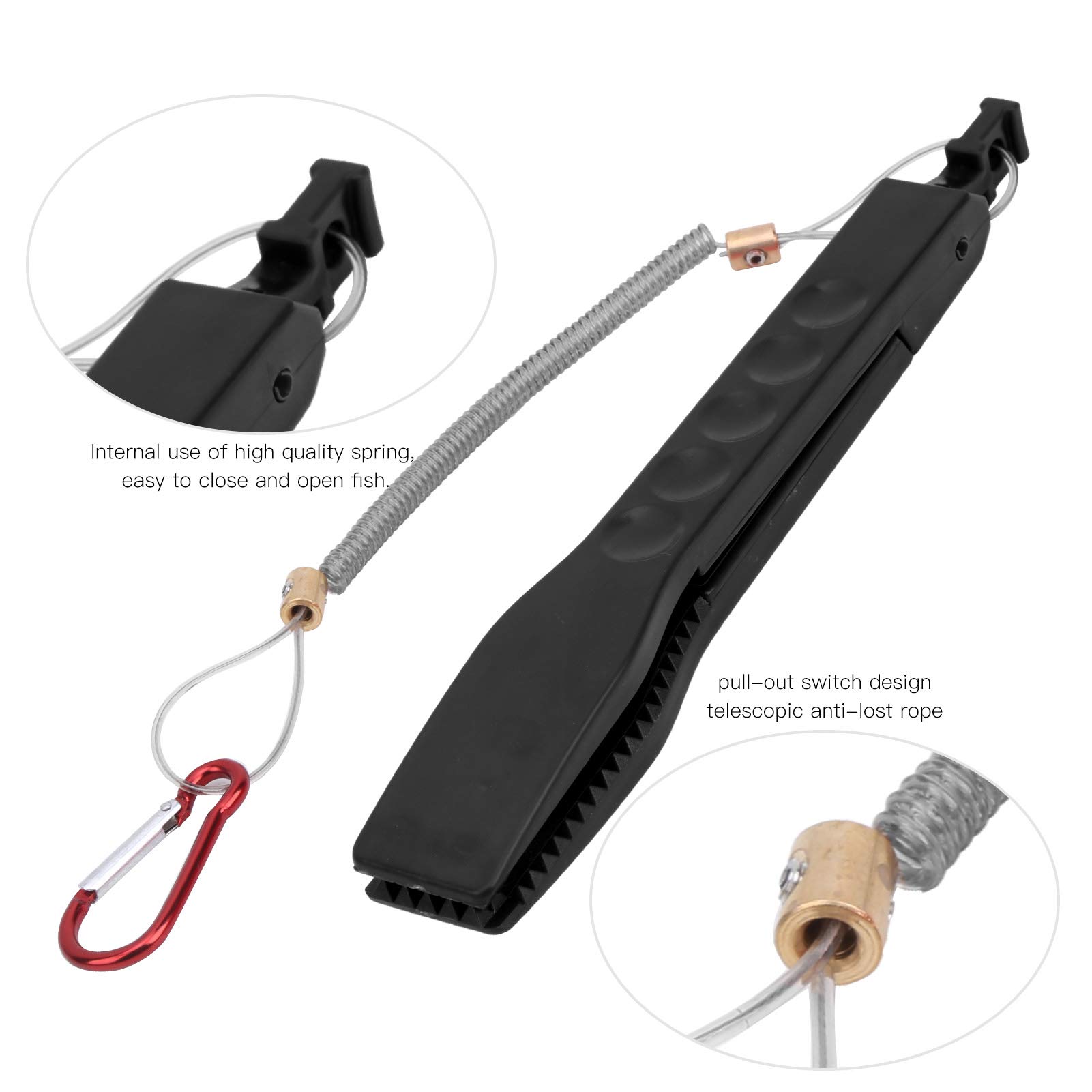 Premium Fishing Clip with Pull-Out Switch Design - Durable Plastic Fish Grip Tool for Anglers - Perfect for Catch & Release Fishing (Black) - Ideal for Freshwater, Saltwater & Ice Fishing Adventures