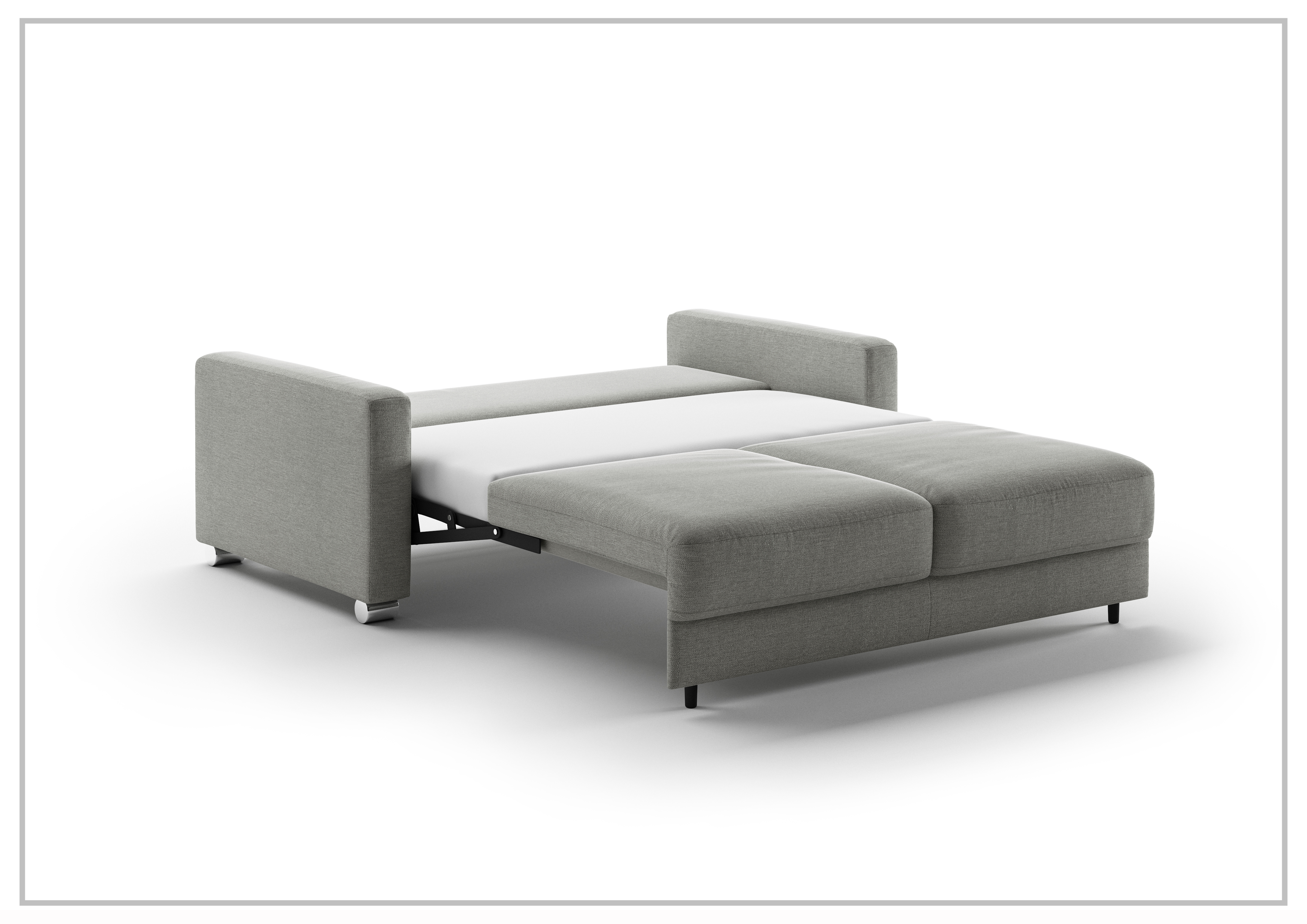 Luonto Hampton Sleeper Sofa Bed - King & Queen Size with Walnut/Chrome Legs - Perfect for Guest Rooms, Small Apartments & Home Offices