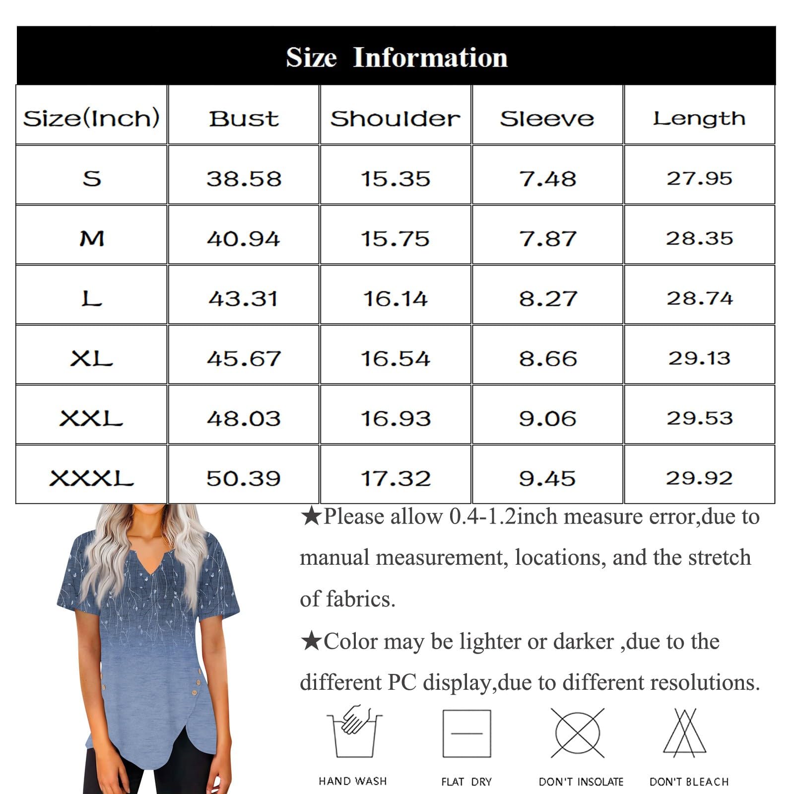2024 Summer Women's Floral Printed V-Neck Short Sleeve Tunic Tops - Casual Vacation Blouses & Beach Shirts for Outdoor Activities, Travel and Daily Wear