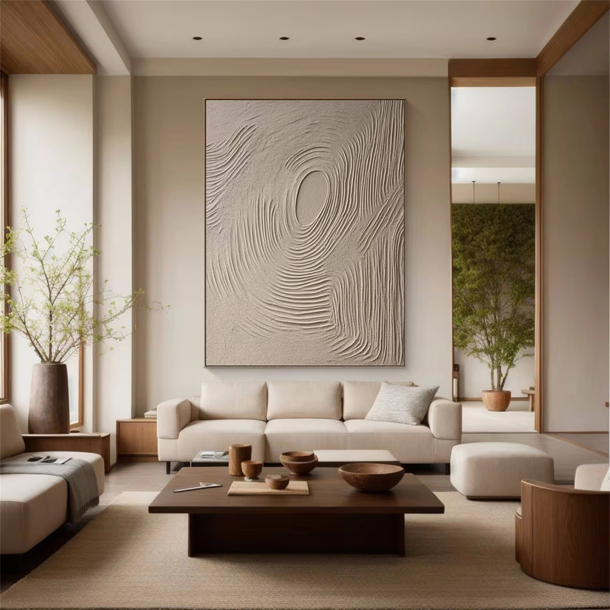Beige & Brown Abstract Wall Art Print #BB072 - Modern Home Decor for Living Room, Bedroom & Office