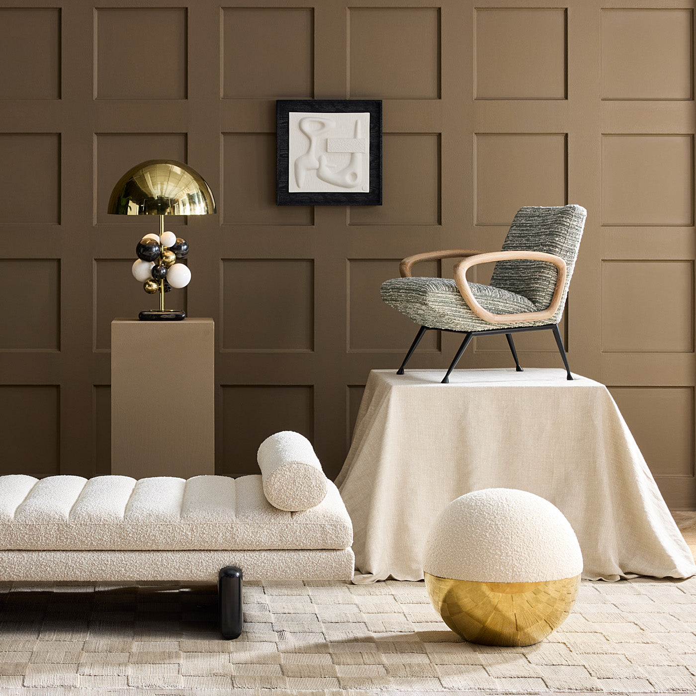 Alphaville Tuffet Stool - Modern Round Footrest Ottoman with Non-Slip Bottom for Living Room, Bedroom & Nursery - Perfect for Extra Seating or Foot Support