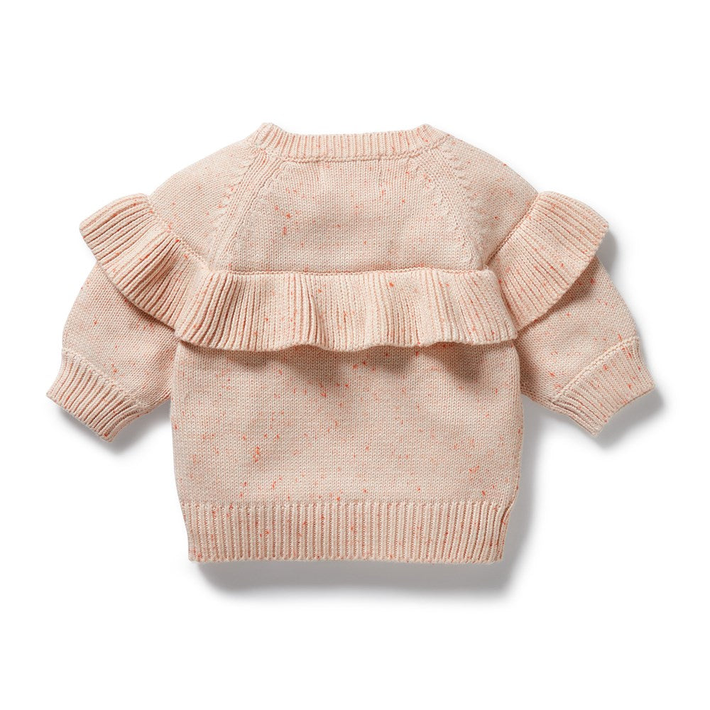 Organic Cotton Knitted Ruffle Jumper for Women - Soft Fairy Floss Sweater - Casual Boho Chic Pullover for Fall & Winter Outfits