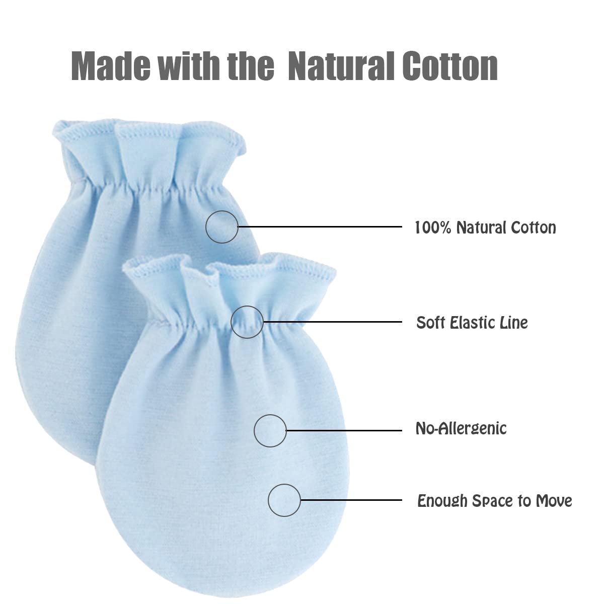Newborn Baby Mittens - No-Scratch Unisex Infant Gloves, Soft & Breathable, Set of 6 Pairs - Perfect for Sleeping, Nursing & Protecting Baby's Skin