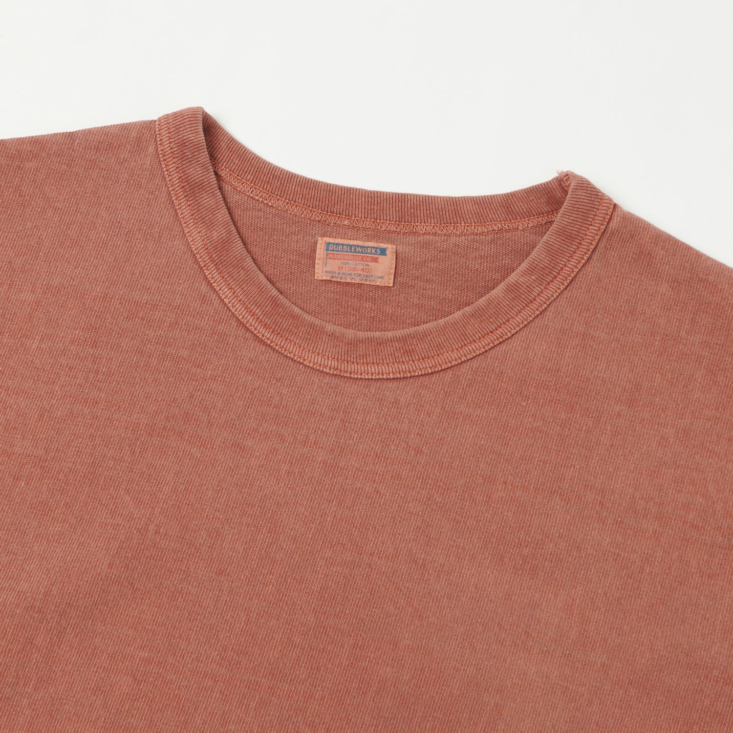 Dubbleworks Heavyweight Cotton Pigment Dyed T-Shirt for Men - Brick Red | Durable & Comfortable for Work, Casual & Outdoor Activities