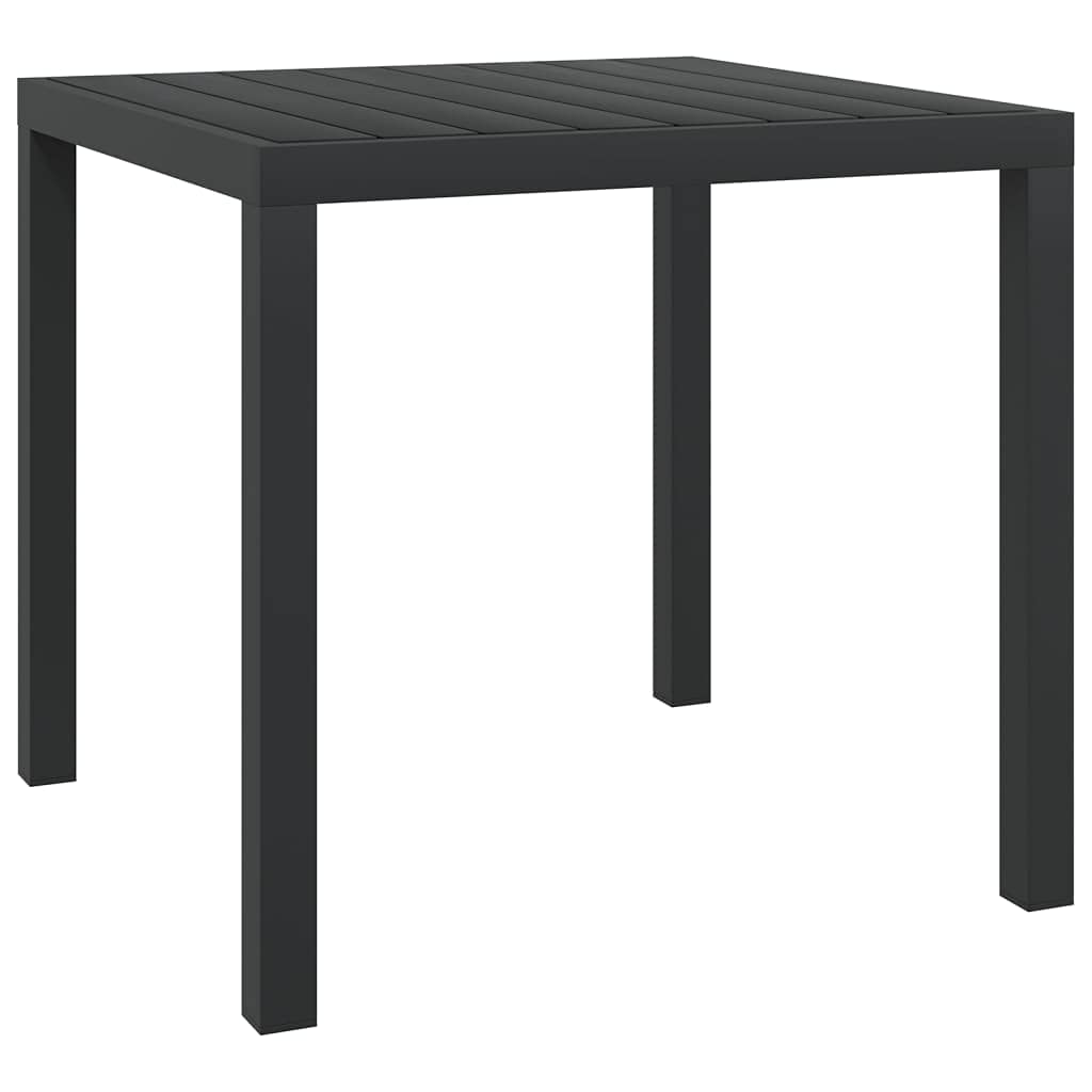 SOONHUA 31.5 Inch Square Outdoor Dining Table - Black Weather-Resistant Aluminum & WPC Patio Table for Garden, Backyard, Poolside - Perfect for Outdoor Entertaining and Family Gatherings