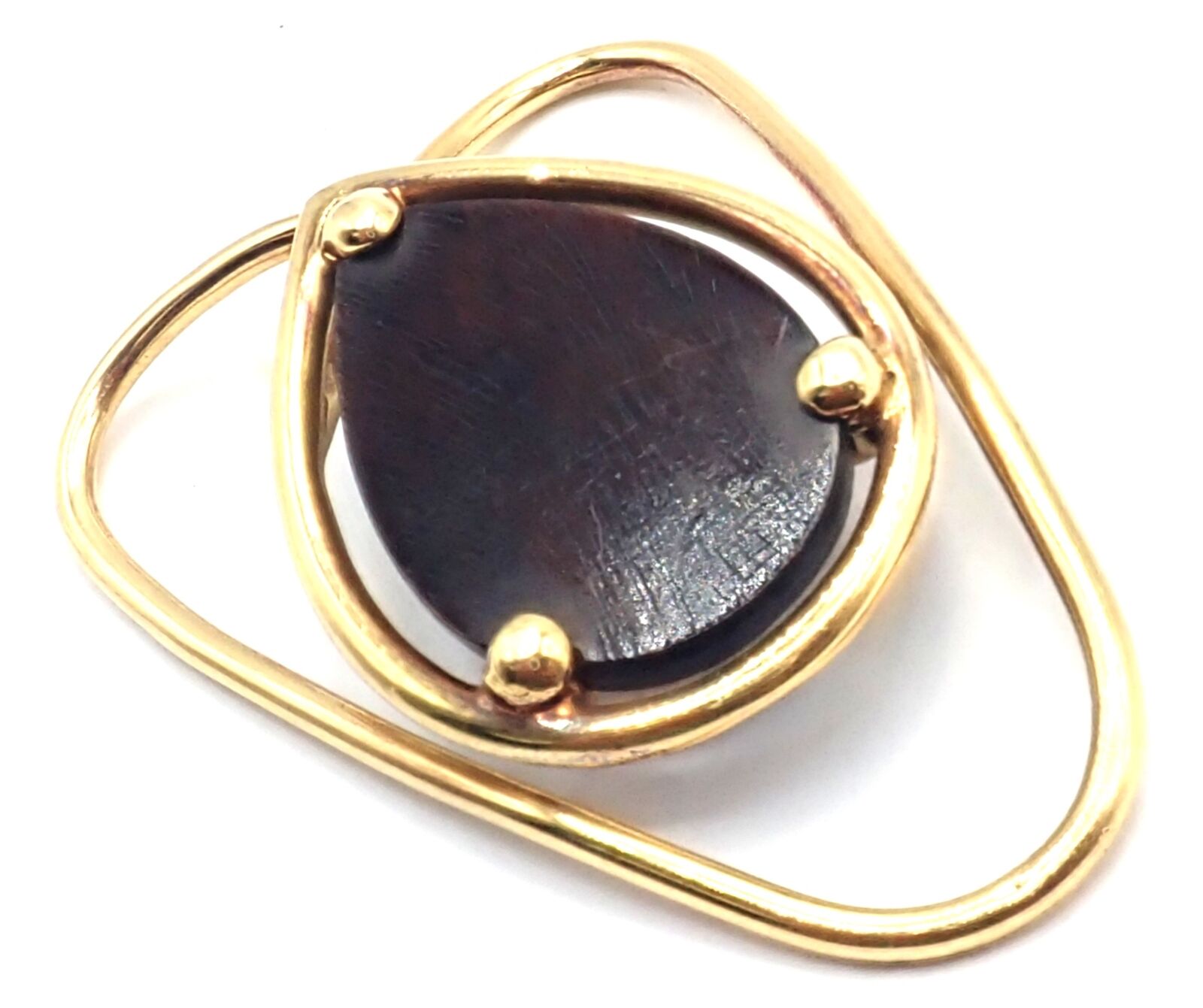 Authentic Van Cleef & Arpels 18k Yellow Gold LetterWood Money Clip - Vintage Luxury Money Clip for Cash & Credit Cards - Perfect for Gifts, Weddings & Business Professionals