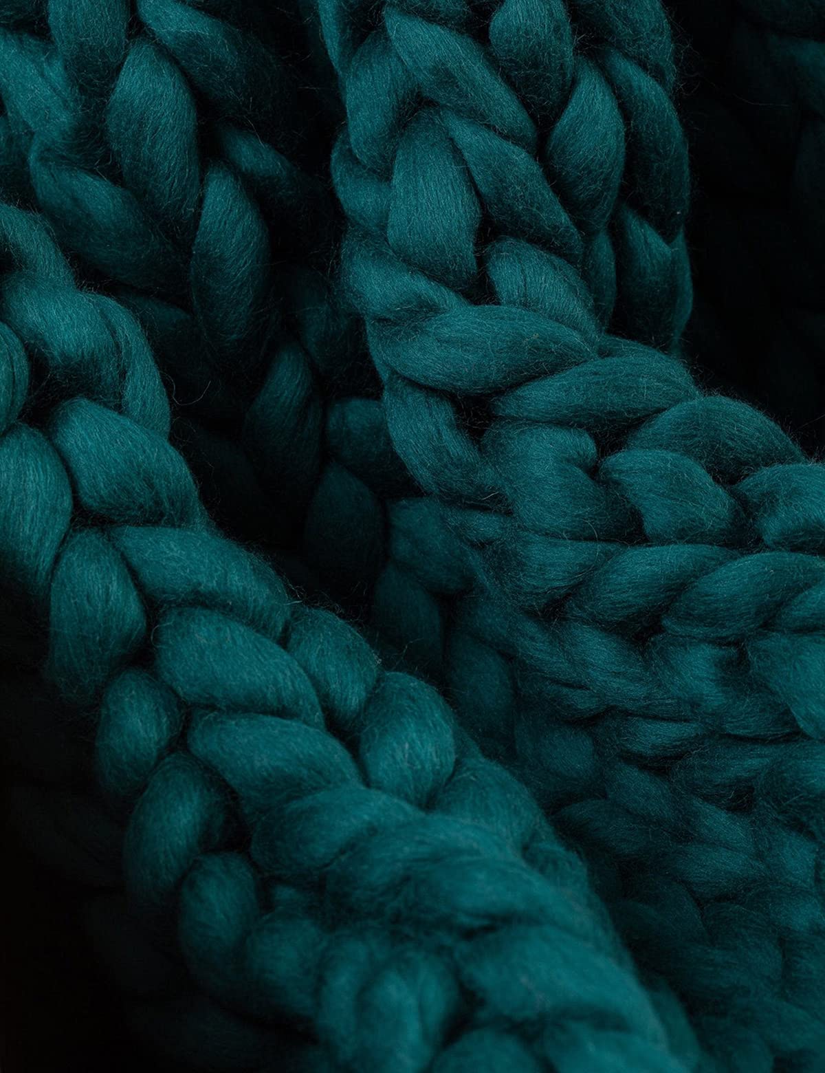 Handmade Chunky Knit Throw Blanket for Sofa & Bed - 40