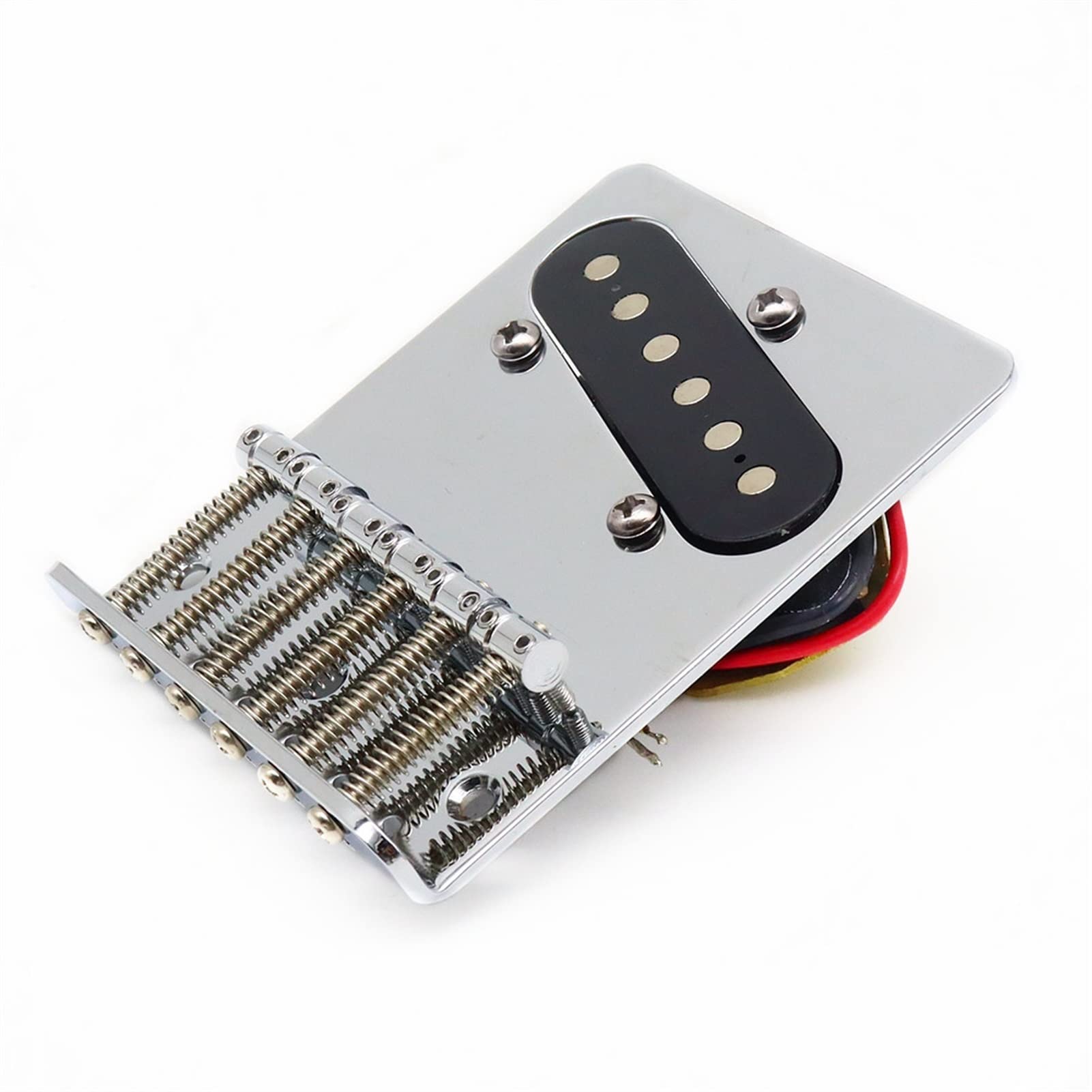 6-Saddle Electric Guitar Bridge with Pickup - Chrome Replacement Bridge for TL Guitar | Perfect for Guitar Upgrades & Repairs