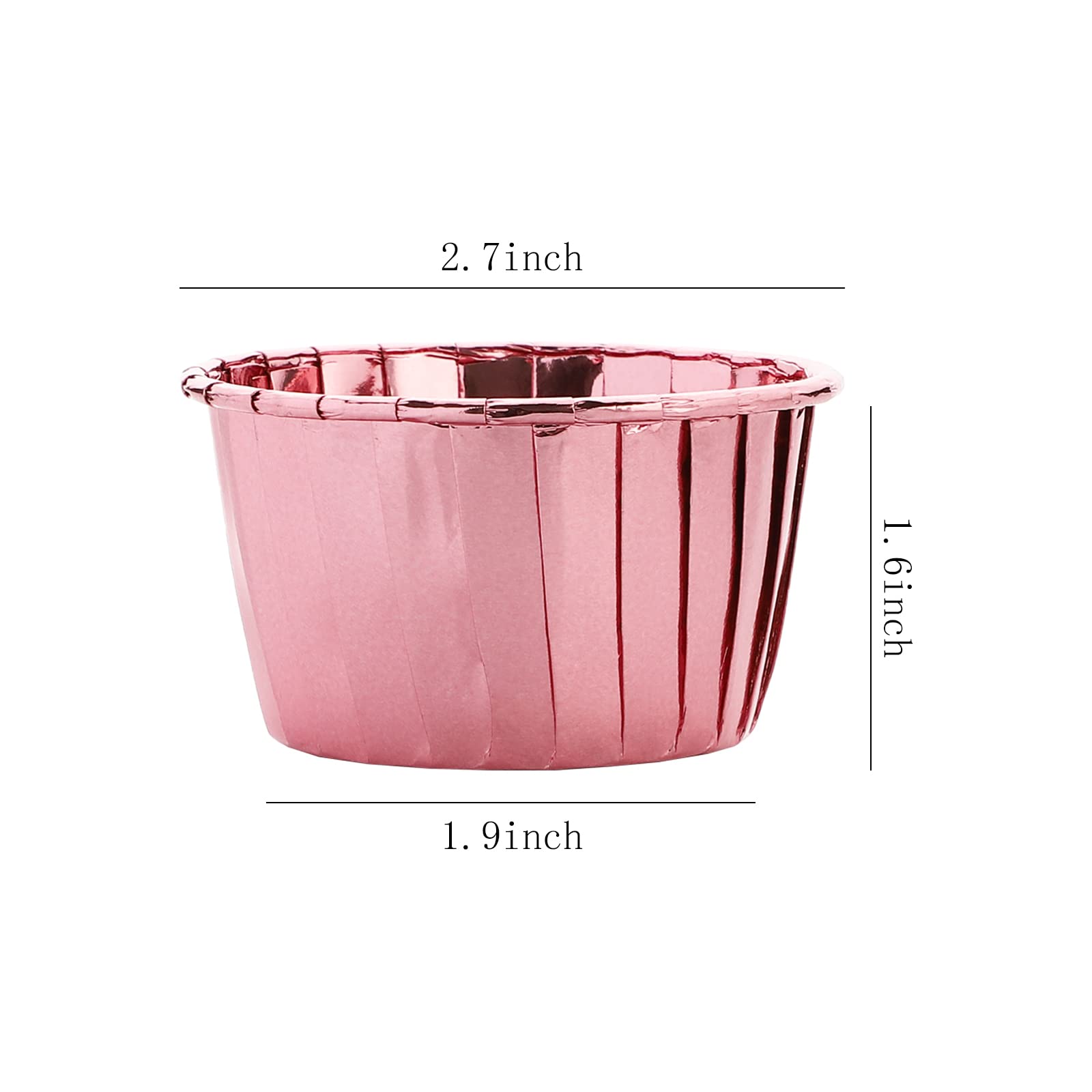 150-Piece Rose Gold Aluminum Cupcake Liners - Premium Baking Cups for Weddings, Birthdays & Baby Showers - Perfect for Party Desserts, Baking Decorations & Special Occasions