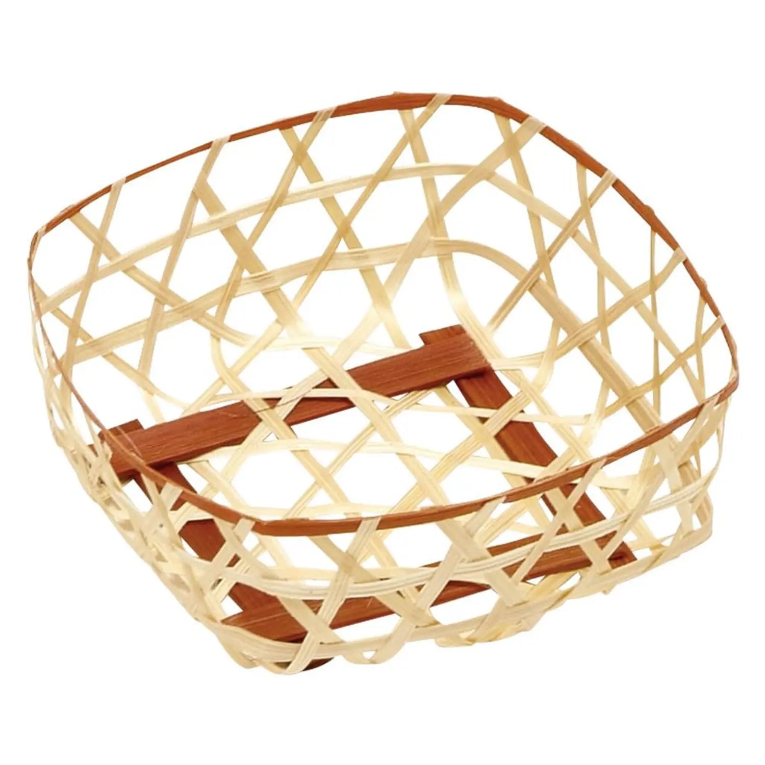 Manyo Bamboo Small Square Serving Basket - Eco-Friendly & Durable for Snacks, Bread, Fruits - Perfect for Picnics, Parties & Home Decor