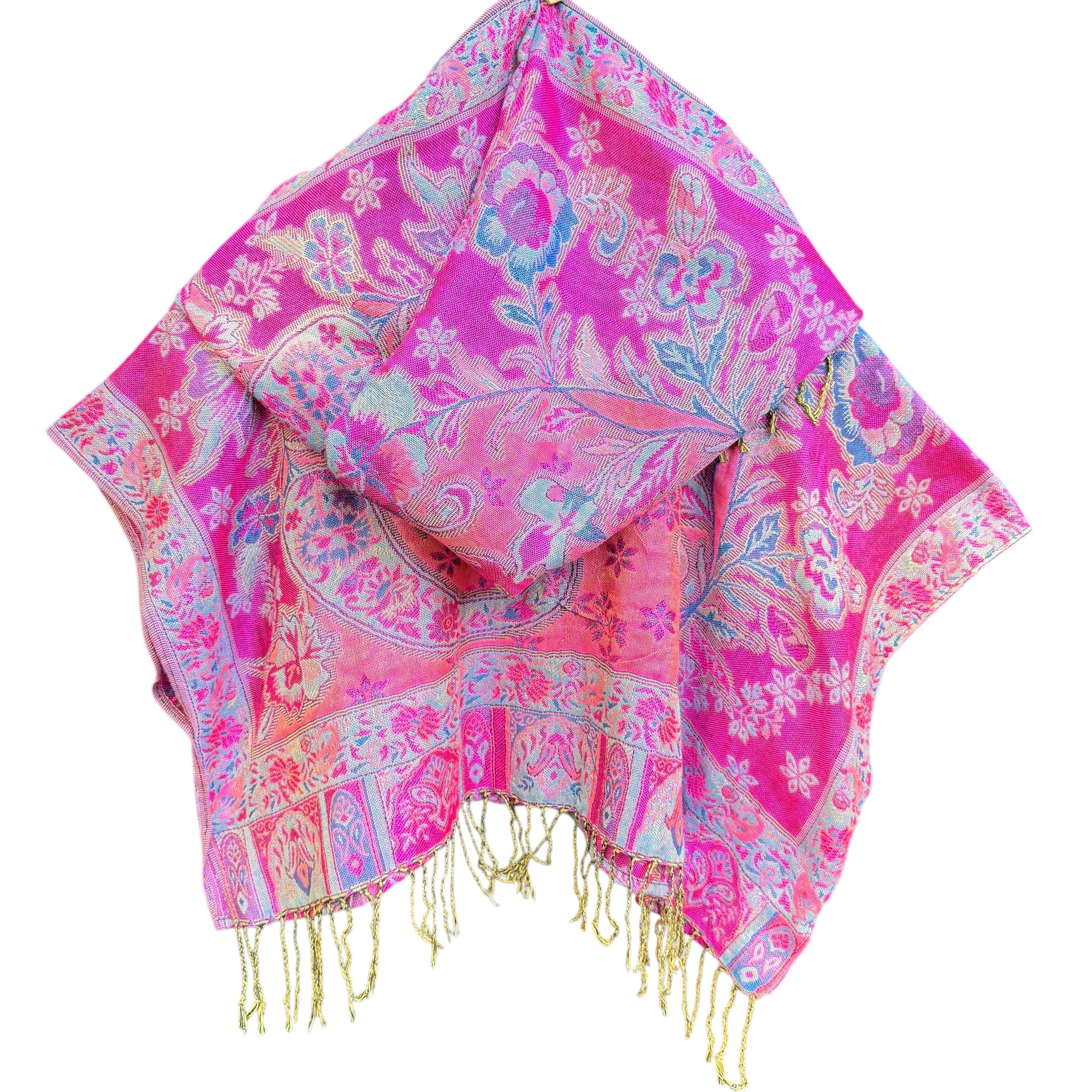 Royal Dragonfruit Pashmina Hooded Crop Top - Stylish Women's Fashion Hoodie for Casual Wear, Gym, and Outdoor Activities