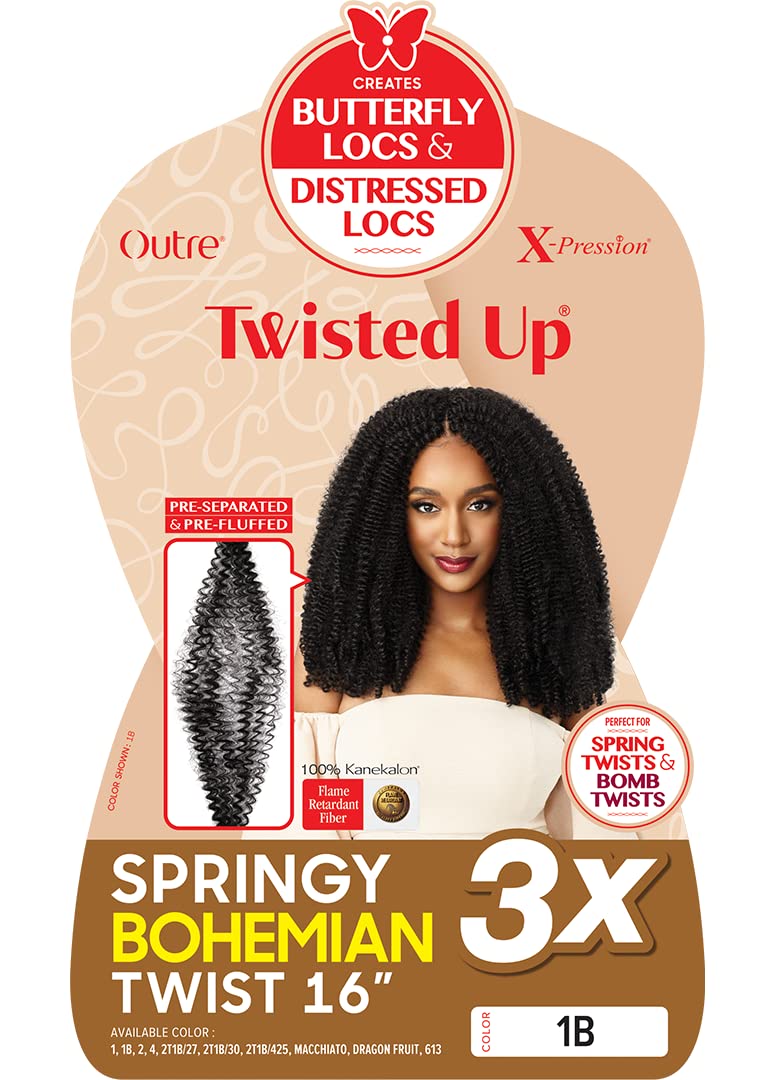 Outre Xpression Twisted Up Springy Bohemian Twist 3X Braiding Hair - 16