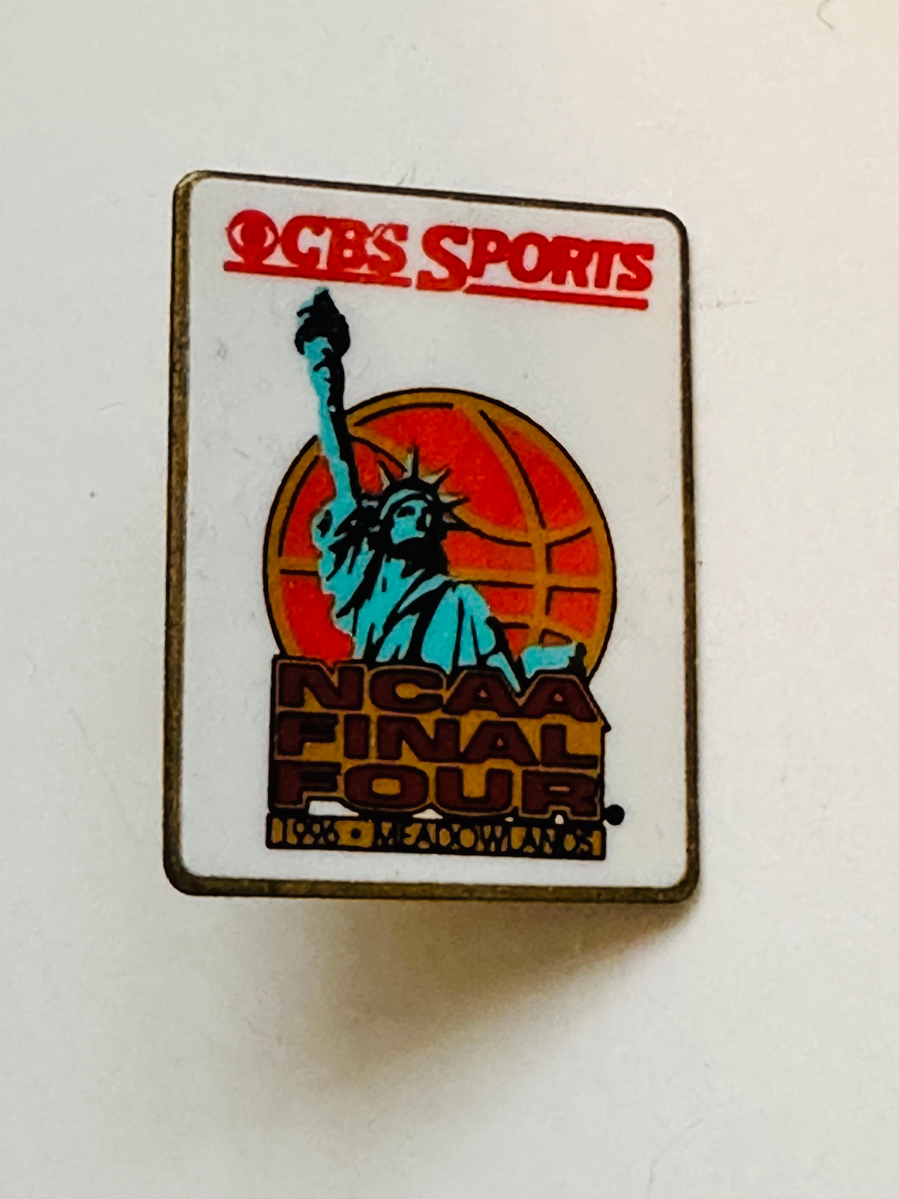 Vintage NCAA Basketball CBS Sports Press Pin - Collectible Memorabilia for Fans & Enthusiasts | Perfect for Display, Gifts, and Sports Collections