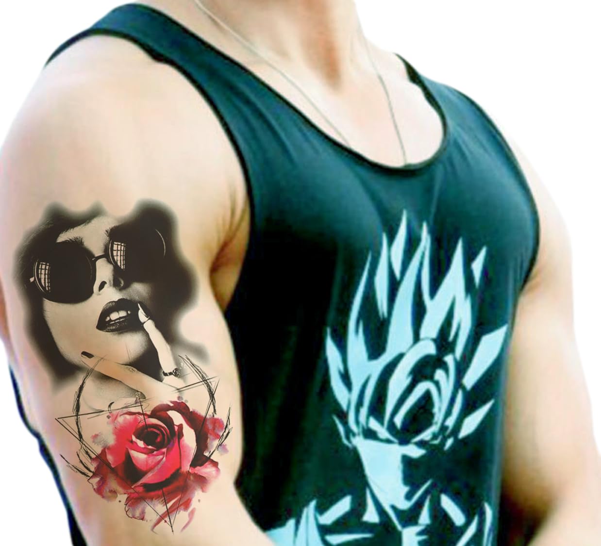 Waterproof Temporary Tattoo Stickers for Men & Women - 3D Realistic Flowers, Butterflies, Stars, Angels, Wolves & Armband Designs (21X15cm) | Perfect for Parties, Festivals, Cosplay & Body Art