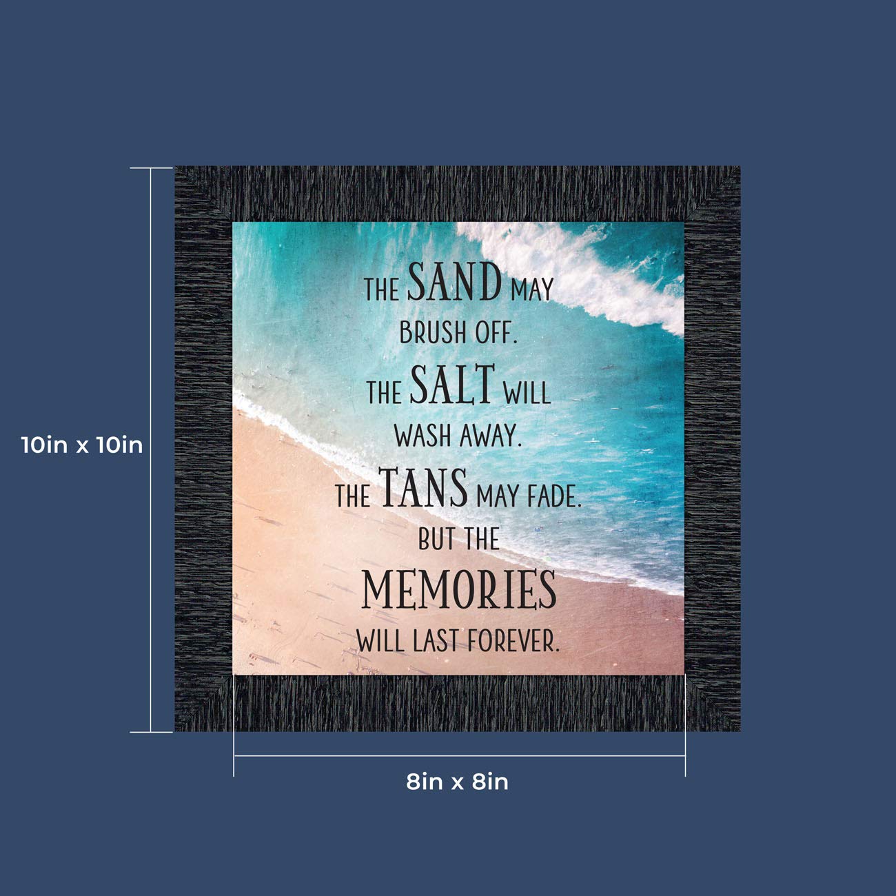 Memories Last Forever 10x10 Picture Frame - Ocean Themed Home Décor for Family Vacation Photos | Perfect for Beach House, Living Room & Gift Giving