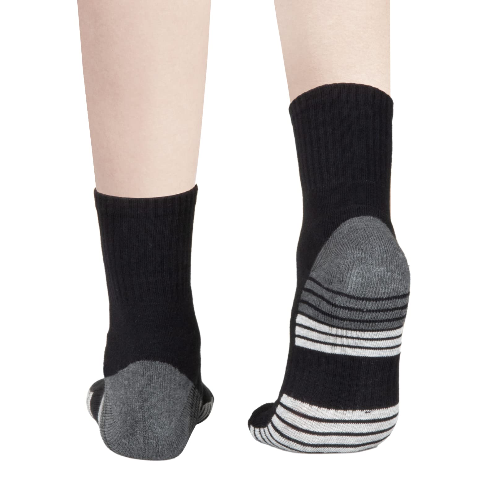 YUEDGE Women's Moisture-Wicking Anti-Odor Cushioned Cotton Crew Socks - 5 Pairs Pack for Workout, Running, Yoga & Everyday Comfort