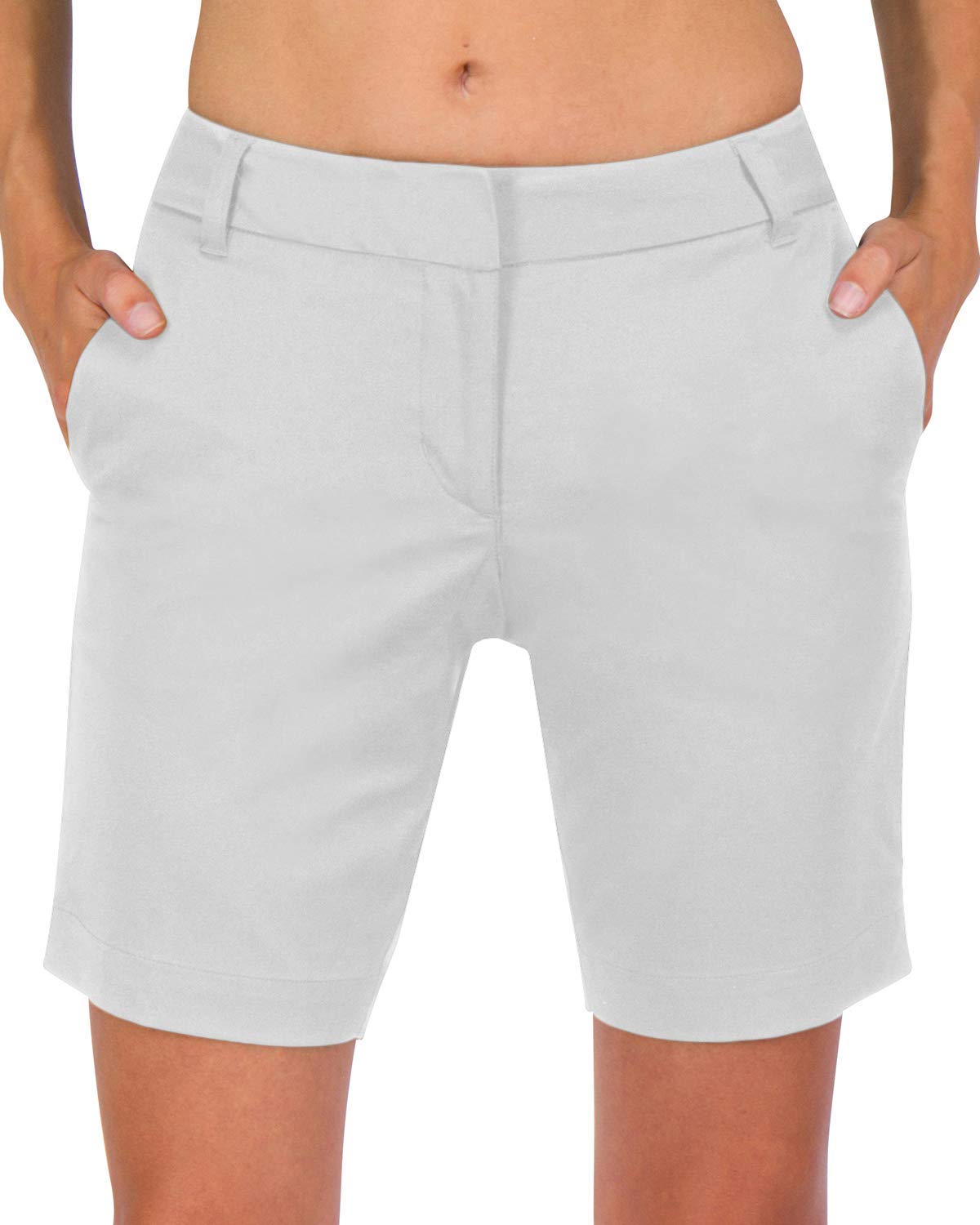 Three Sixty Six Women's Bermuda Golf Shorts 8.5 Inch Inseam - Quick Dry Active Athletic Shorts with Pockets, Breathable Fabric for Golf, Tennis & Outdoor Activities