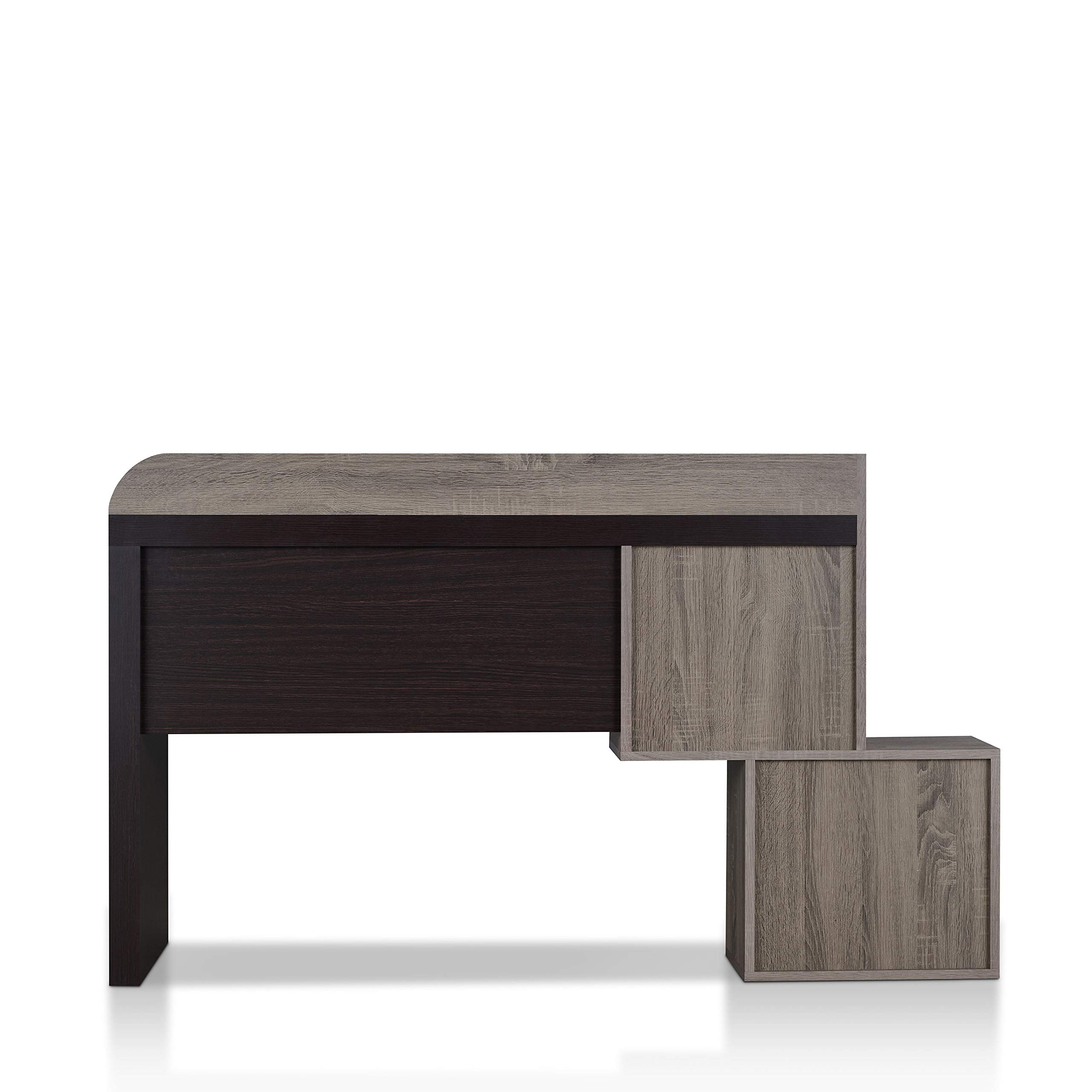Modern Wood 49-inch Storage Writing Desk with 2 Shelves - Walnut & Chestnut Brown Home Office Desk for Work, Study & Small Spaces | Durable & Stylish Workspace Solution