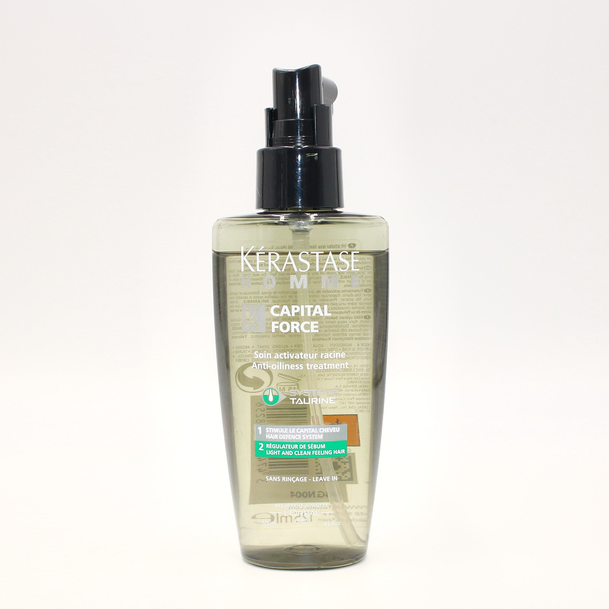 Kerastase Homme Capital Force Anti Oilness Treatment 4.2 oz - Men's Hair Care for Oily Scalp & Greasy Hair - Perfect for Daily Use & Post-Workout Refresh