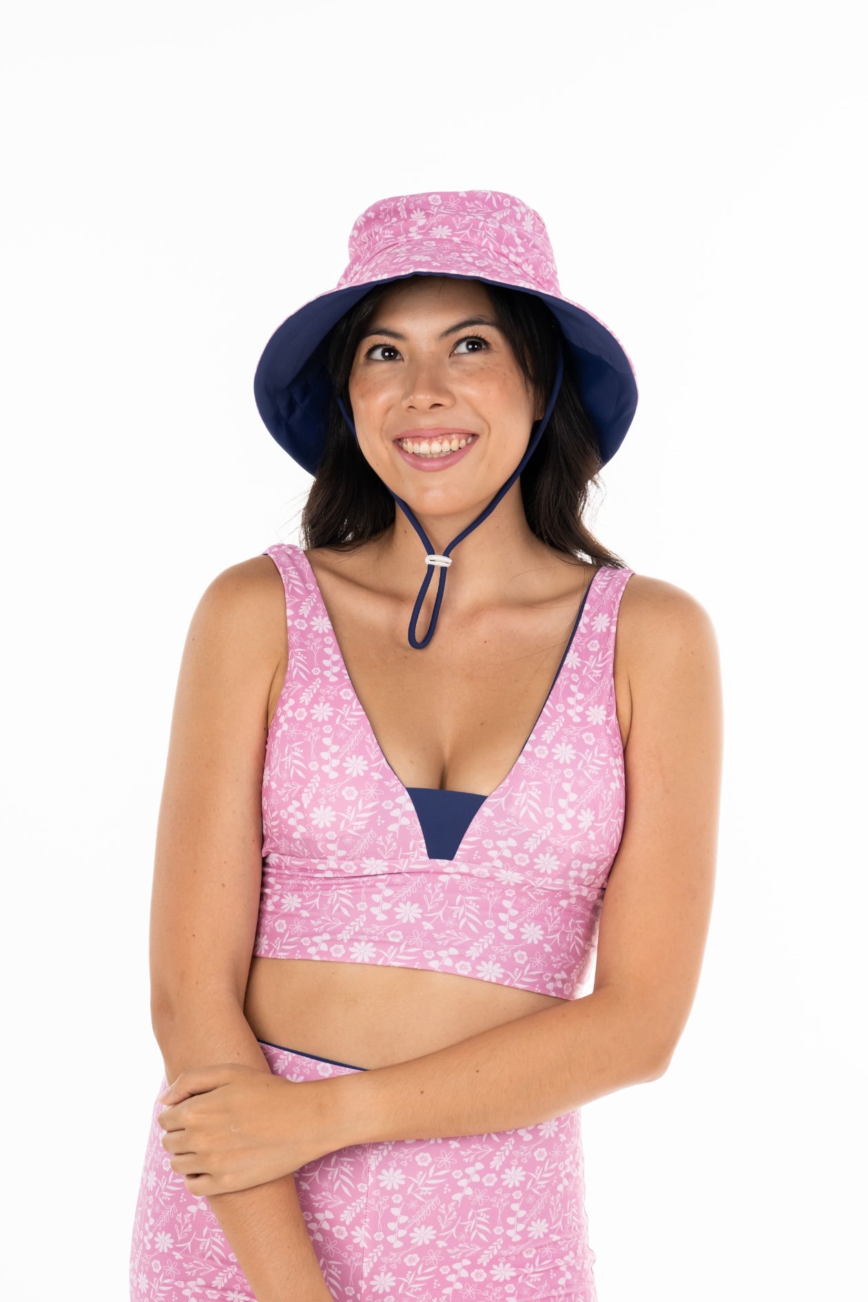 Fiji Adult Swim Hat - Stylish Midnight Floral Design for Men & Women - Perfect for Beach, Pool, and Summer Outdoor Activities