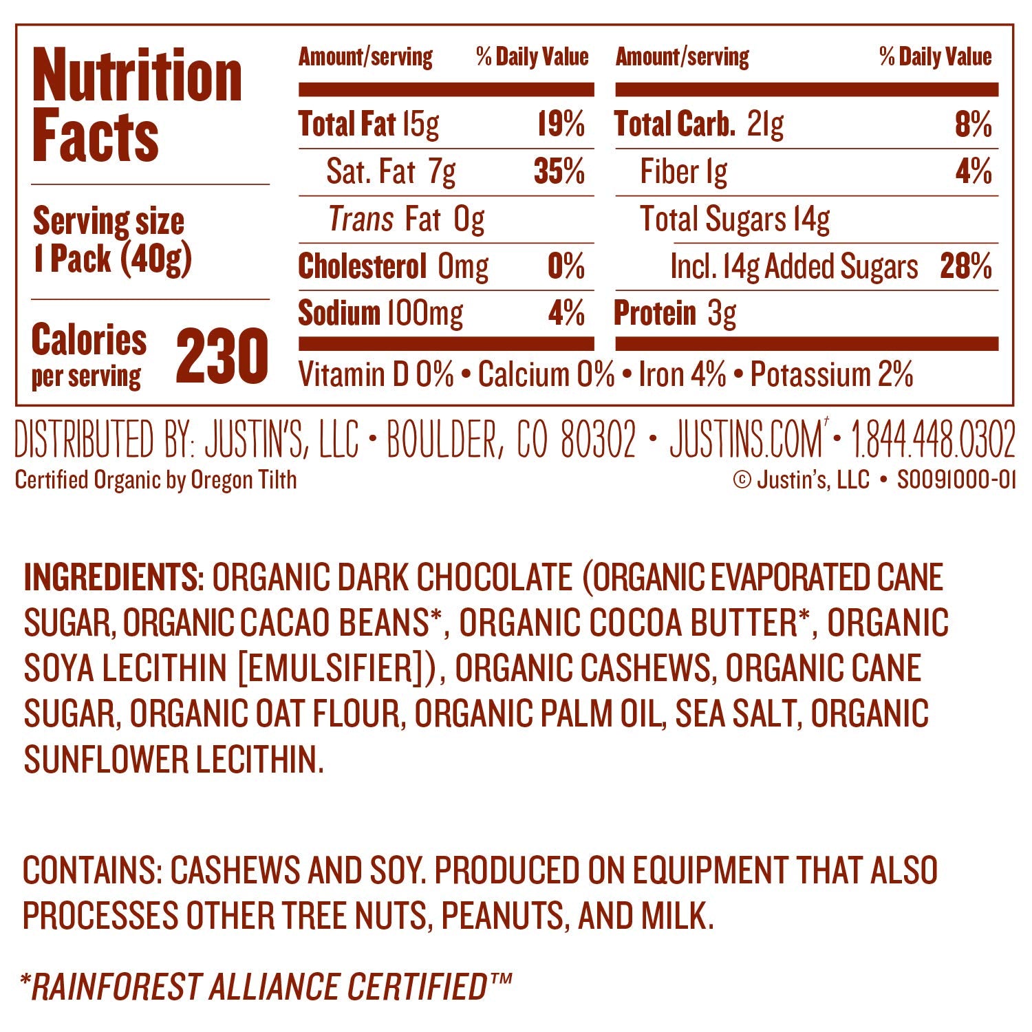 Justin's Dark Chocolate Cashew Butter Cups - Organic, Gluten-Free Nut Butter Snacks - Perfect for Healthy Desserts, Gifts & On-the-Go Energy Boost