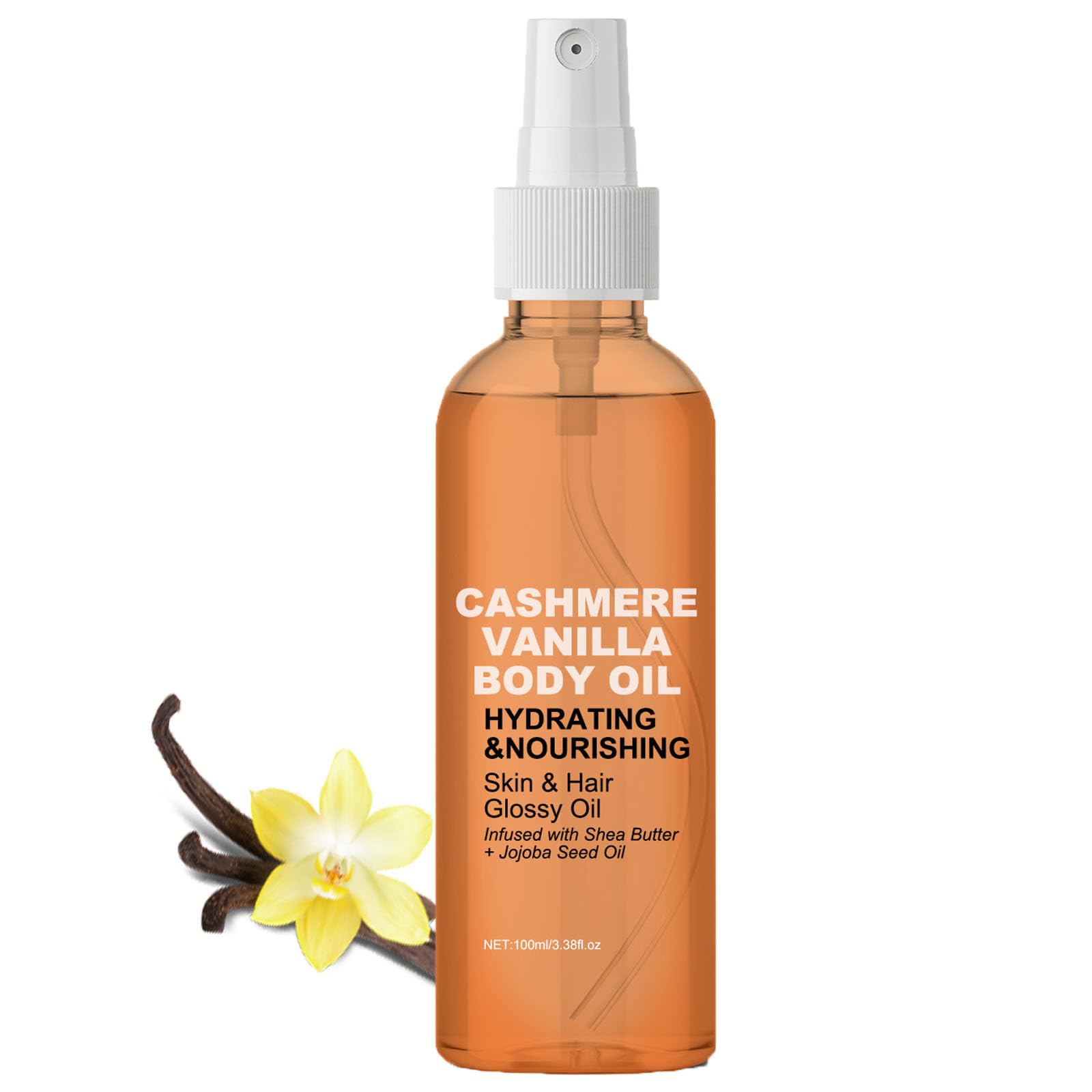 Vanilla Cashmere Body & Hair Oil - 100ml Moisturizing Lotion for Skin & Hair Care, Firms & Softens Dry Skin - Perfect for Spa Night, Post-Shower Hydration & Daily Skincare Routine