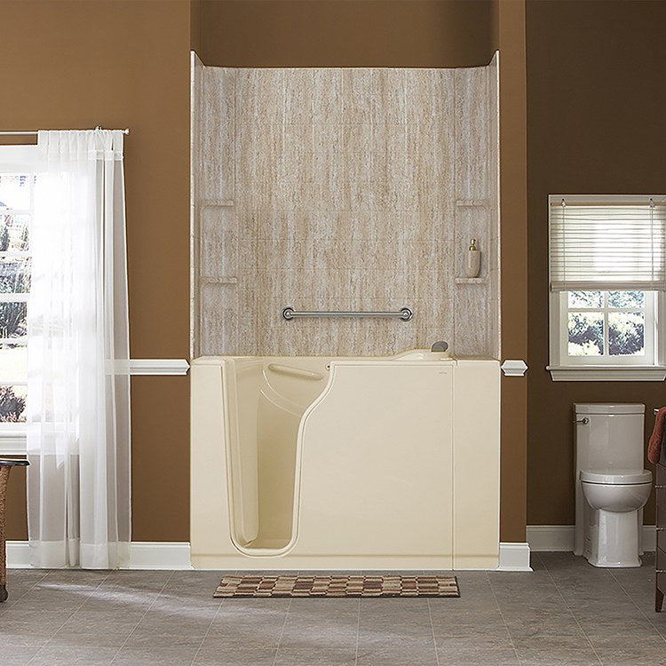 30W x 52L Gelcoat Walk-In Soaking Bathtub - Left Hand Drain & Faucet - Luxurious Freestanding Soaking Tub for Spa-Like Relaxation at Home