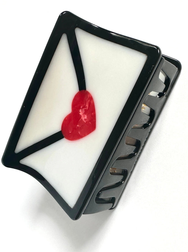 Love Letter Hair Claw Clip - Large Hair Clips for Women, Non-Slip Barrettes for Thick Hair, Perfect for Updos, Ponytails & Everyday Hairstyles - Great for Work, Date Night & Special Occasions