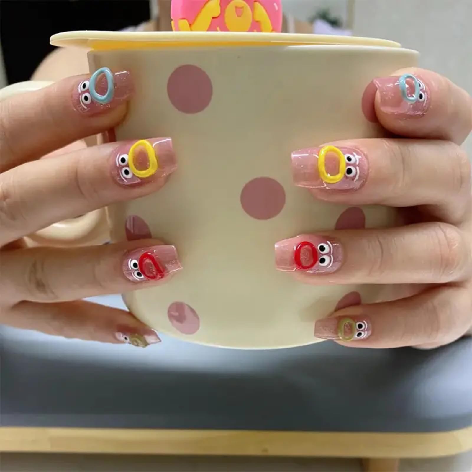 5D Cartoon Nail Stickers - Sausage Lips Design for Women, Party & Salon Use