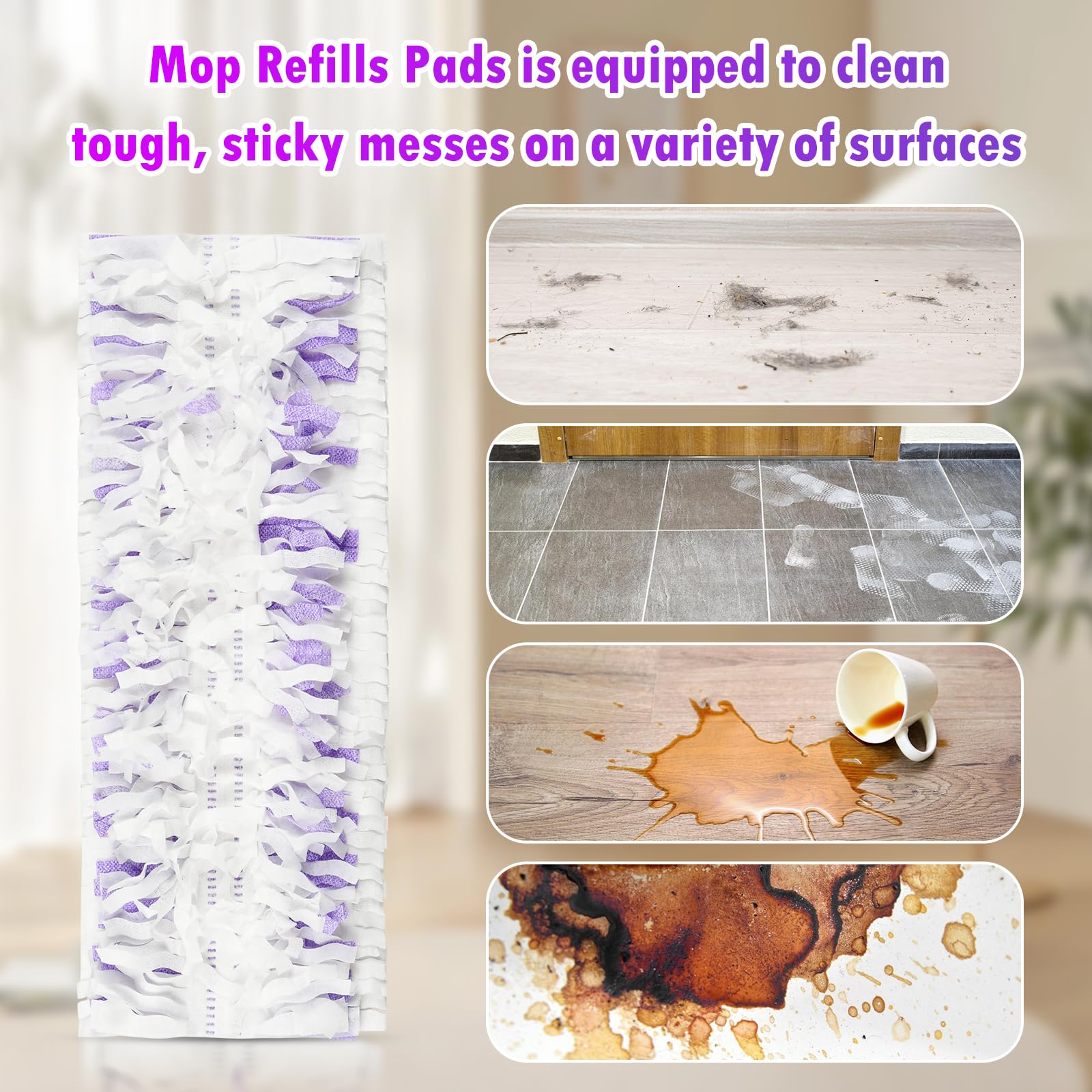 20-Pack Disposable Mopping Pads Refills for PowerMop - Multi-Surface Floor Cleaning Pads Replacement for Hardwood, Tile & Laminate Floors - Ideal for Kitchen, Bathroom & High-Traffic Areas