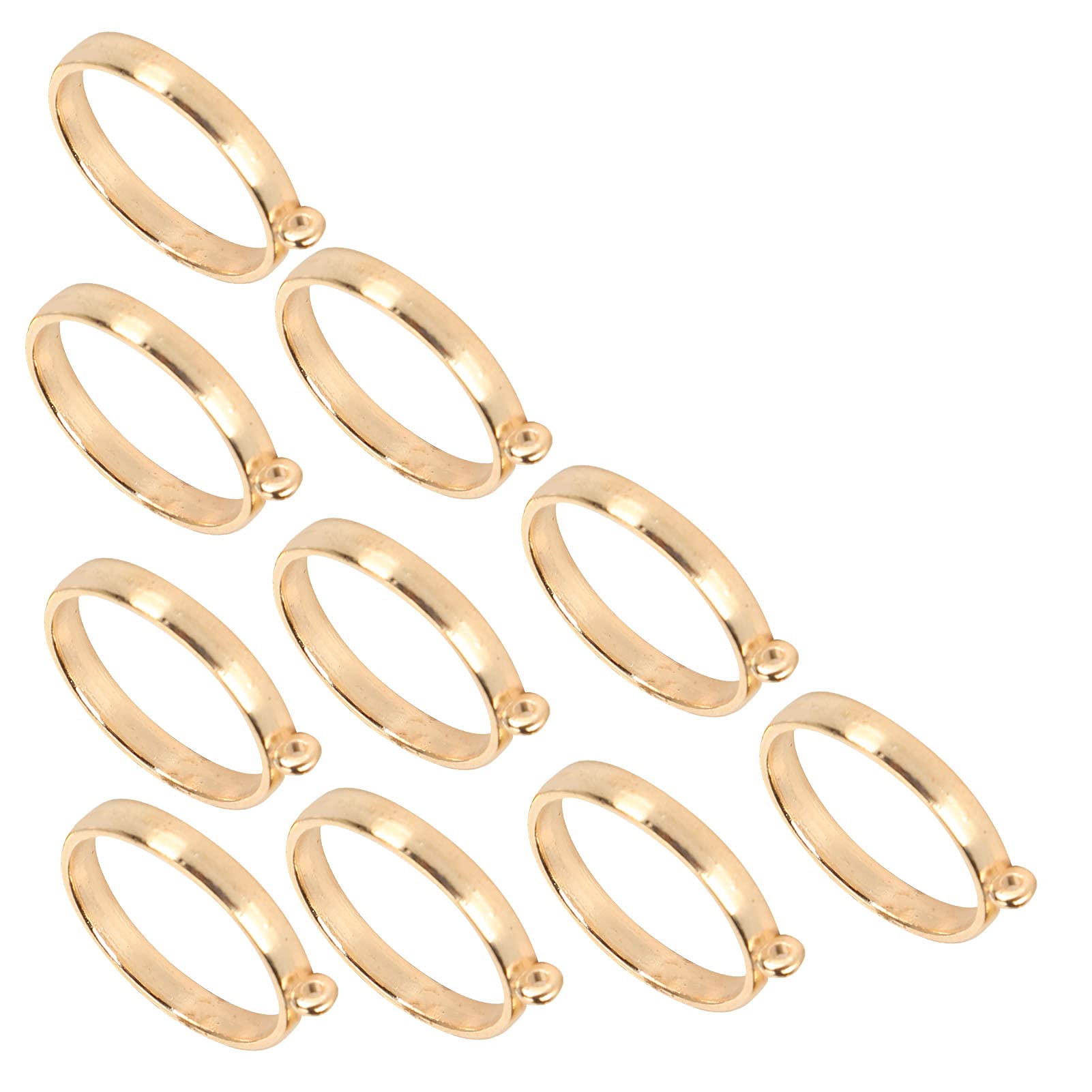 10PCS Open Bezel Pendants - KC Gold Alloy Jewelry Findings for DIY Crafting | Perfect for Necklaces, Earrings & Handmade Jewelry Making