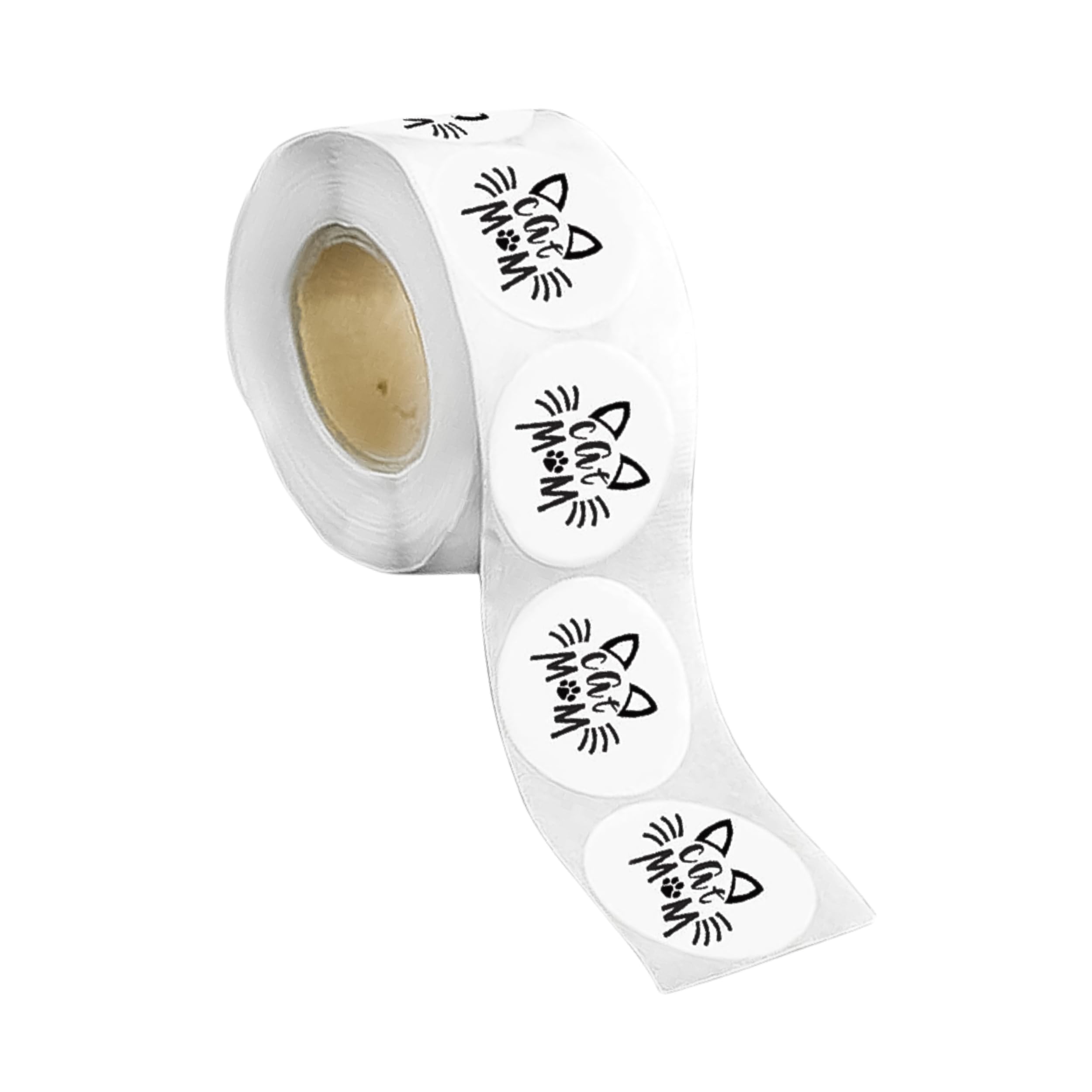 Cat Mom Paw Print Stickers - 250 Adhesive Labels for Cat Lovers, Pet Businesses & Animal Fundraisers - Perfect for Scrapbooking, Gift Wrapping & DIY Crafts