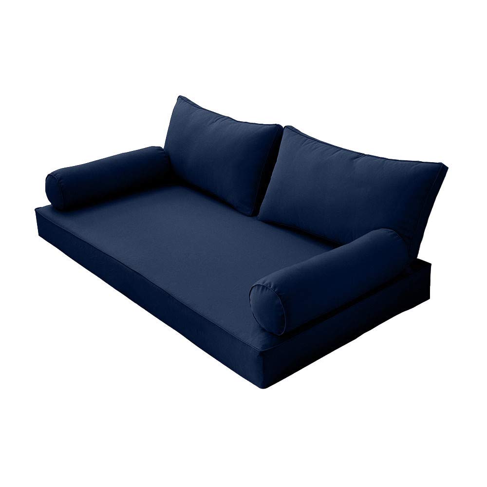 Prolinemax Outdoor Style 2 Full Piped Trim Daybed Mattress Bolster Pillow Fitted Sheet Cover - Waterproof & Breathable - Perfect for Patio, Sunroom, and Outdoor Furniture Protection