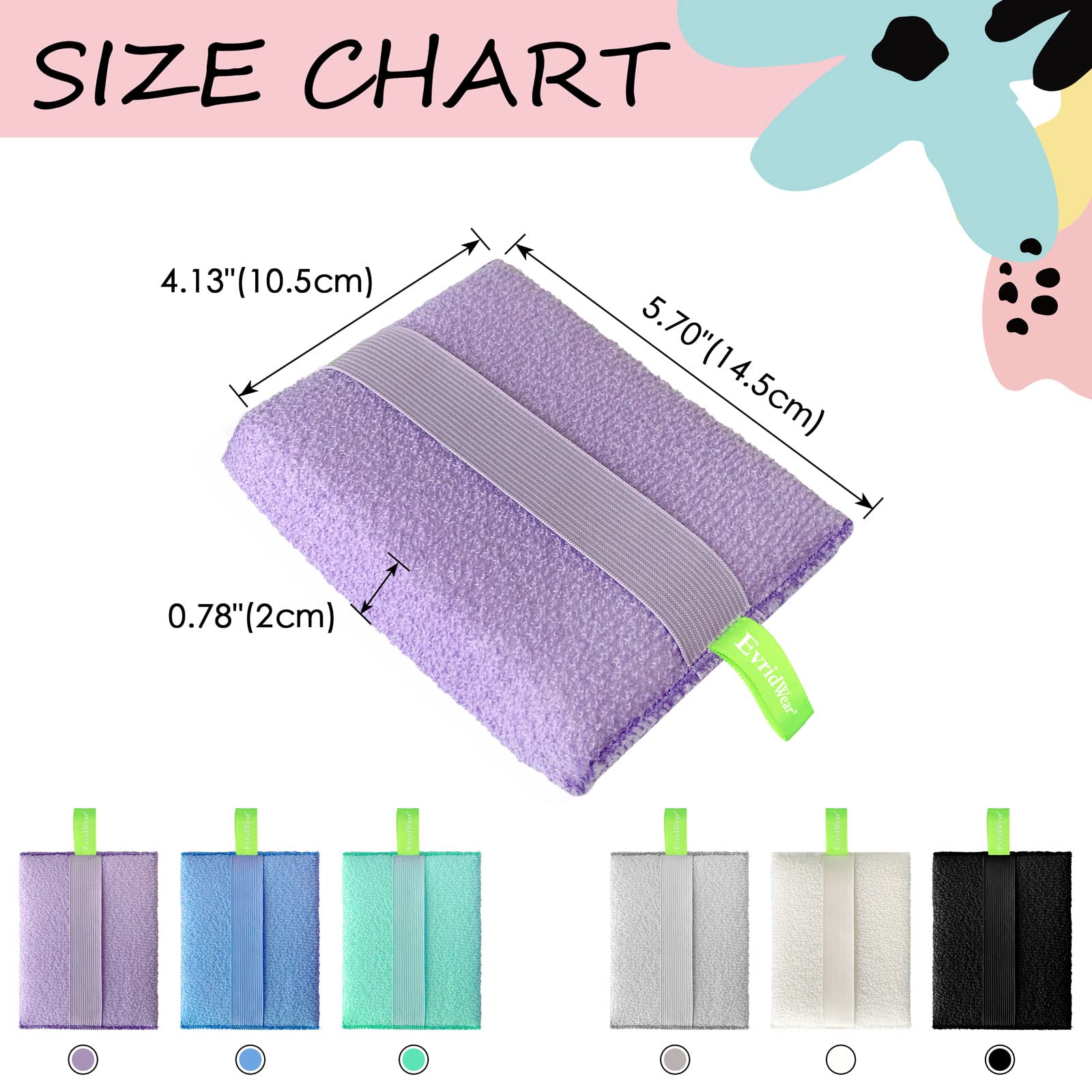Evridwear Exfoliating Bath Sponge & Body Scrubber - 3 Pack Loofah Shower Pads with Strap for Dead Skin Removal, Daily Skincare & Body Cleansing - Macaron Colors - Perfect for Shower, Spa & Exfoliation Routine