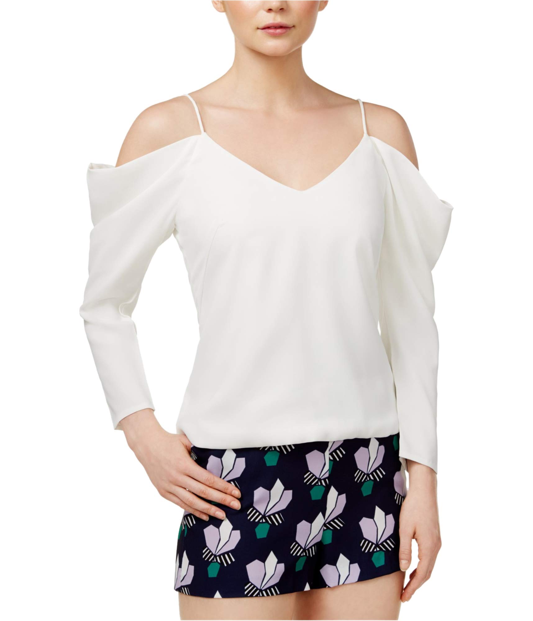 Mare Mare Women's Cold Shoulder Blouse - White Medium Size | Elegant Off-Shoulder Top for Summer, Date Night & Casual Outings