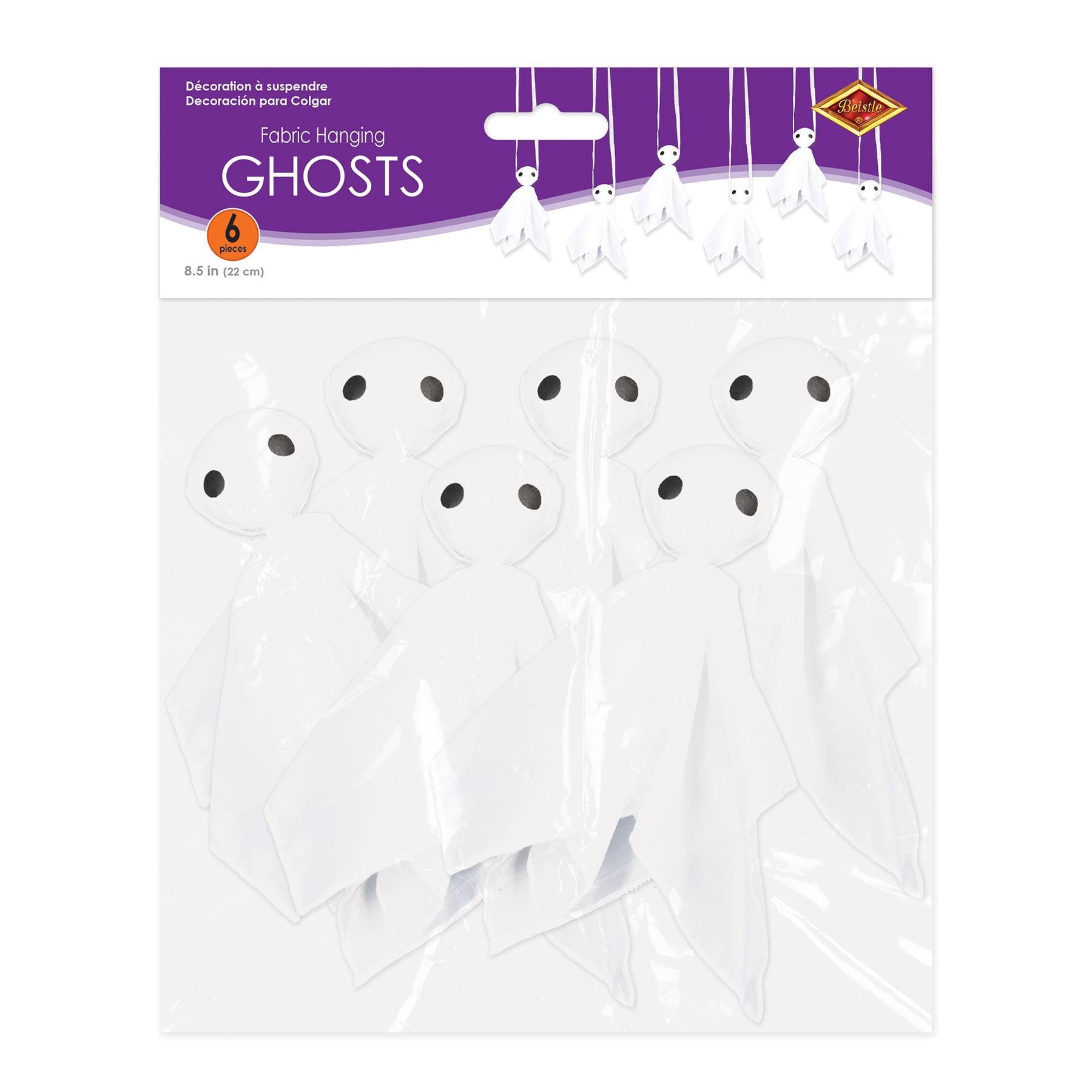 12 Pack Beistle Halloween Fabric Hanging Ghosts Decorations - Spooky Party Decor for Indoor Outdoor Halloween Party, Haunted House, Yard Decorations